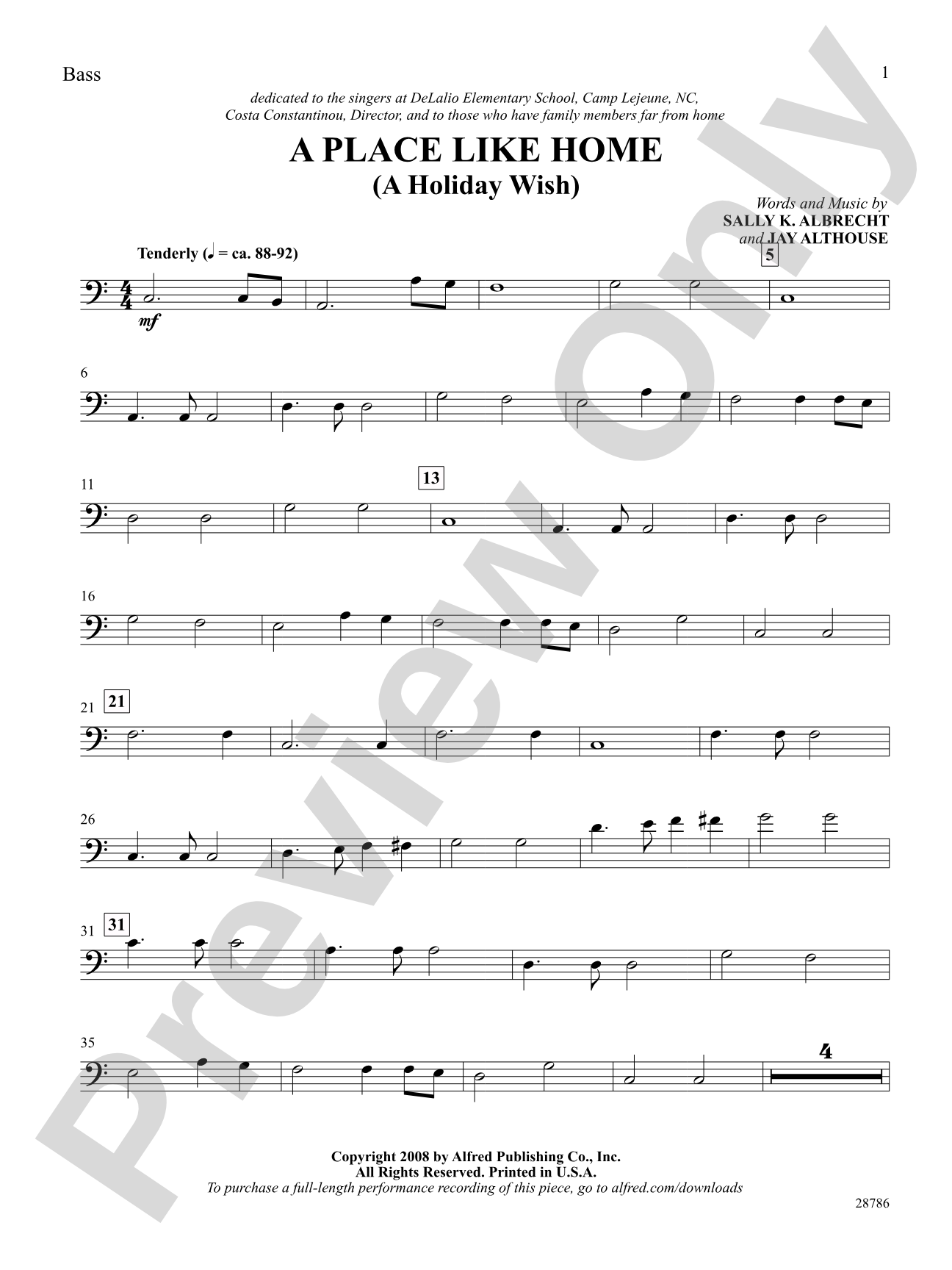 A Place Like Home (A Holiday Wish): String Bass: Choral SoundPax