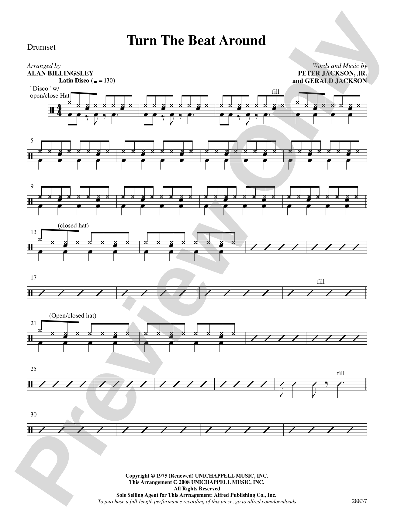 Turn the Beat Around: Drums: Choral SoundPax
