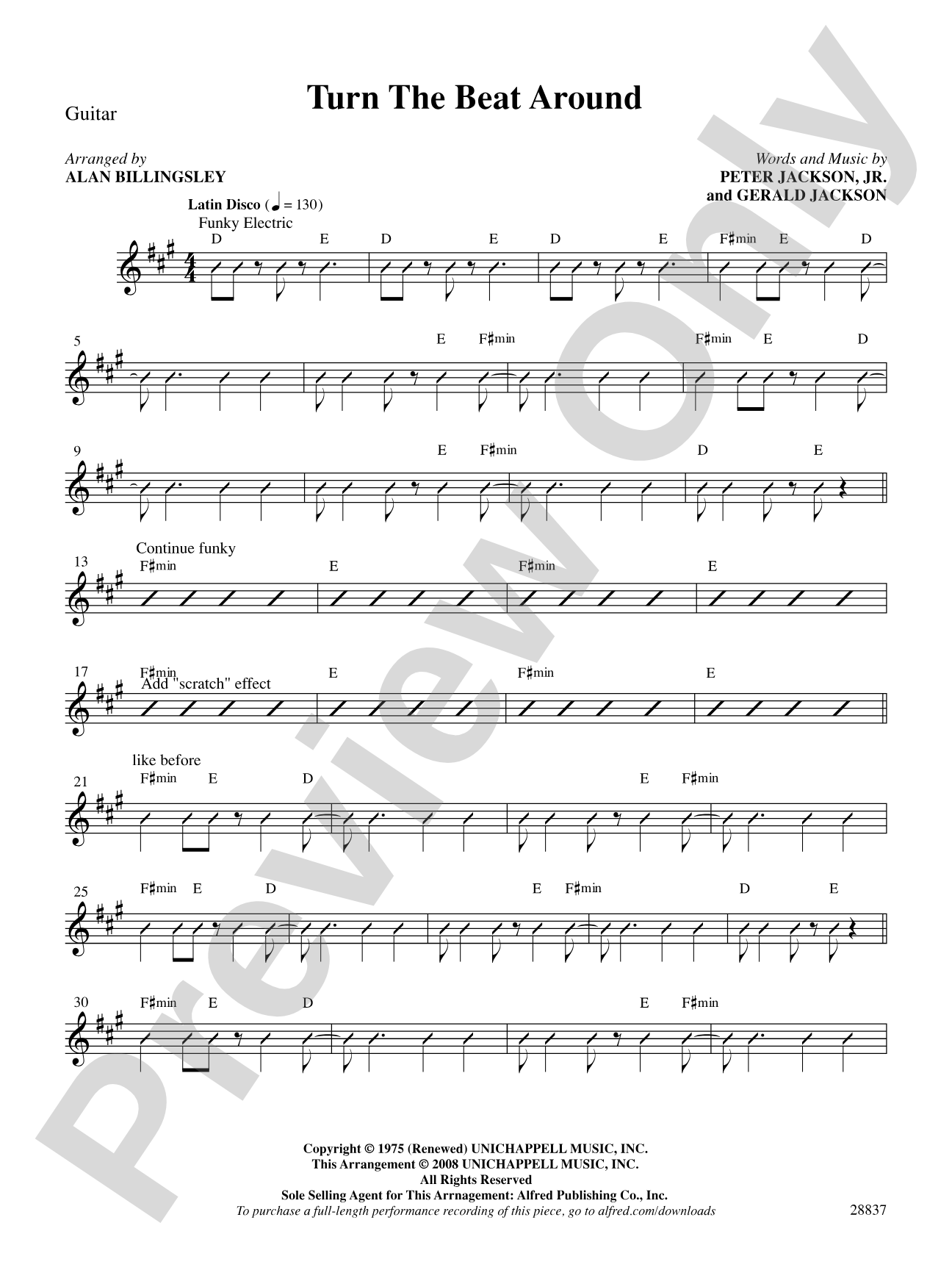 Turn the Beat Around: Guitar: Choral SoundPax