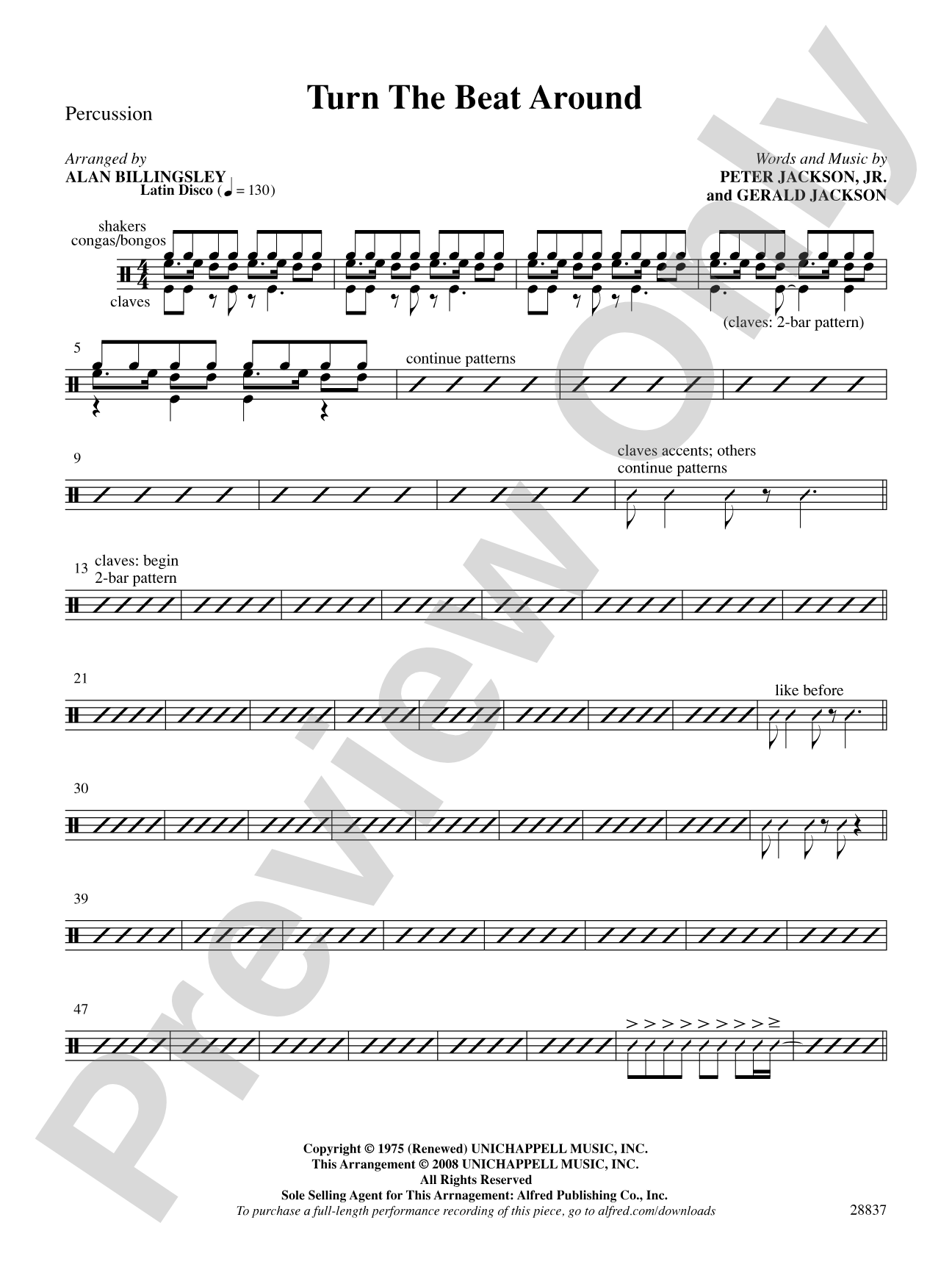 Turn the Beat Around: 1st Percussion: Choral SoundPax