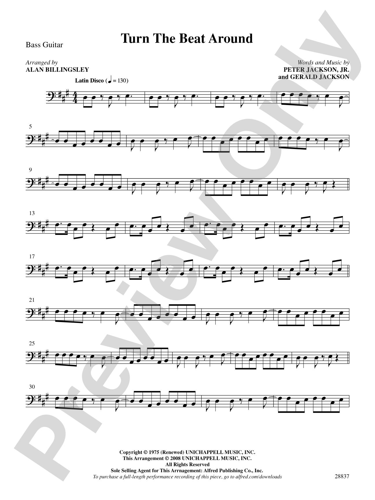 Turn the Beat Around: String Bass: Choral SoundPax