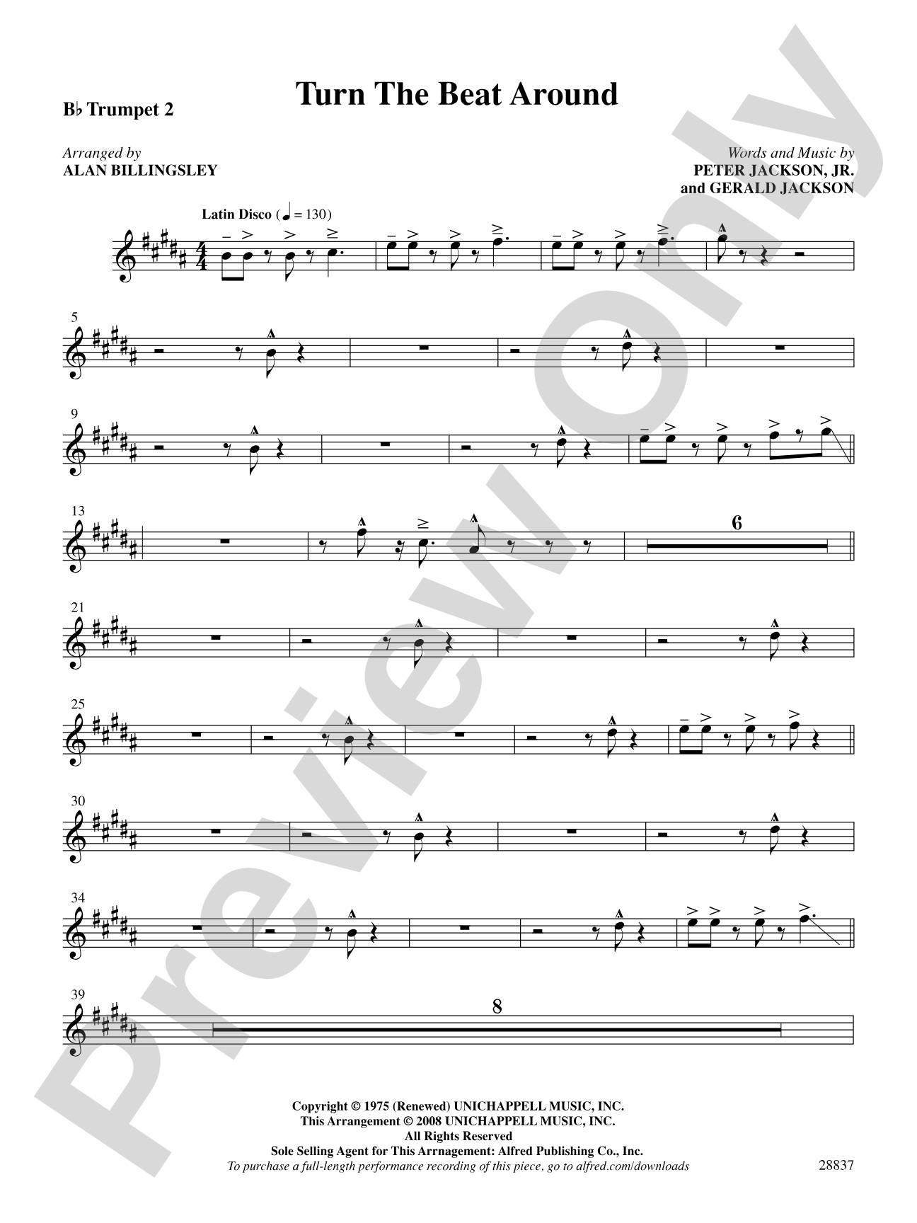 Turn the Beat Around: 2nd B-flat Trumpet: Choral SoundPax
