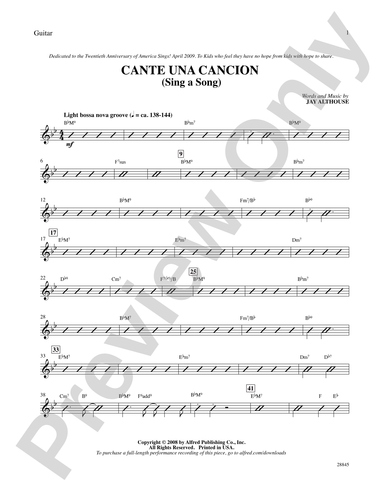 Cante una Cancion (Sing a Song): Guitar: Choral SoundPax