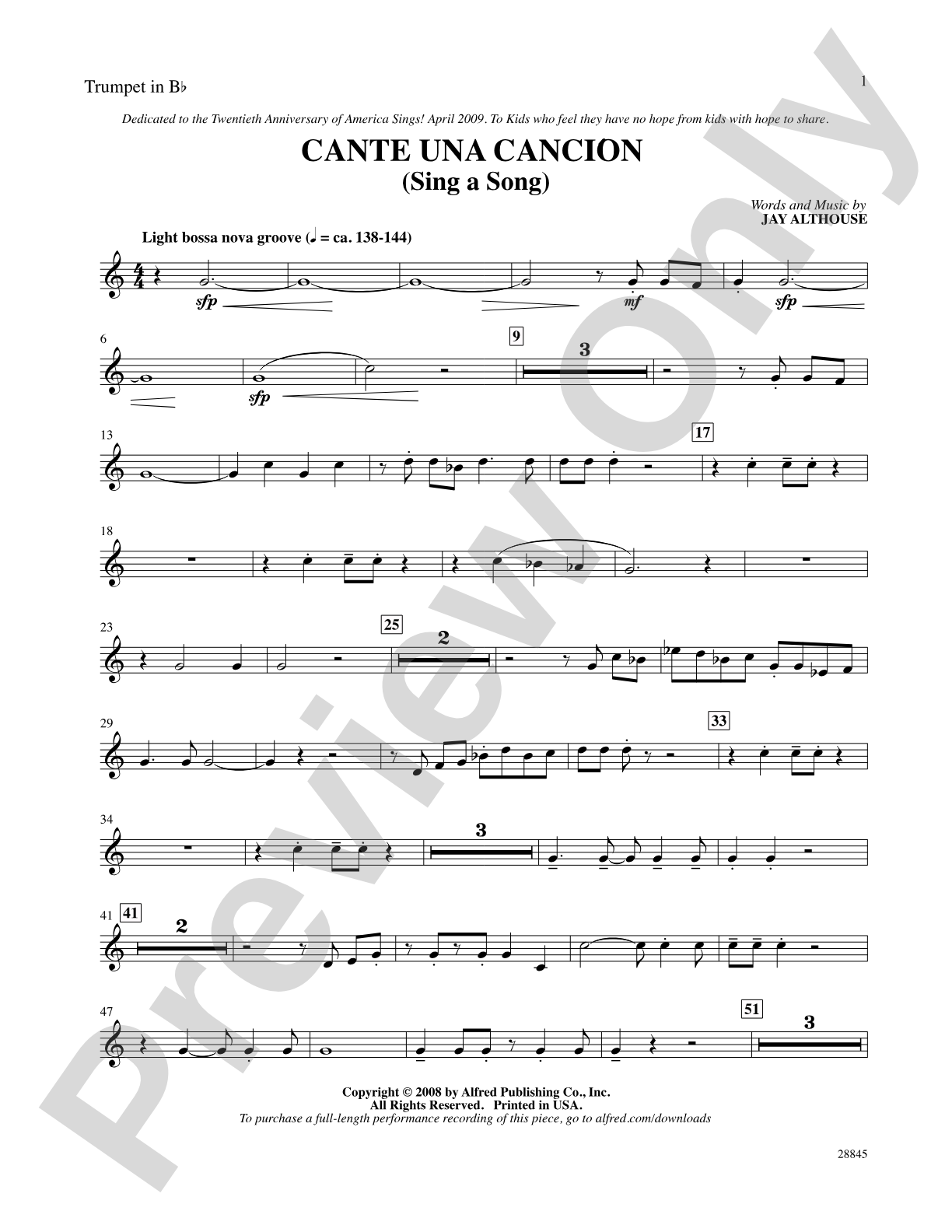 Cante una Cancion (Sing a Song): 1st B-flat Trumpet: Choral SoundPax