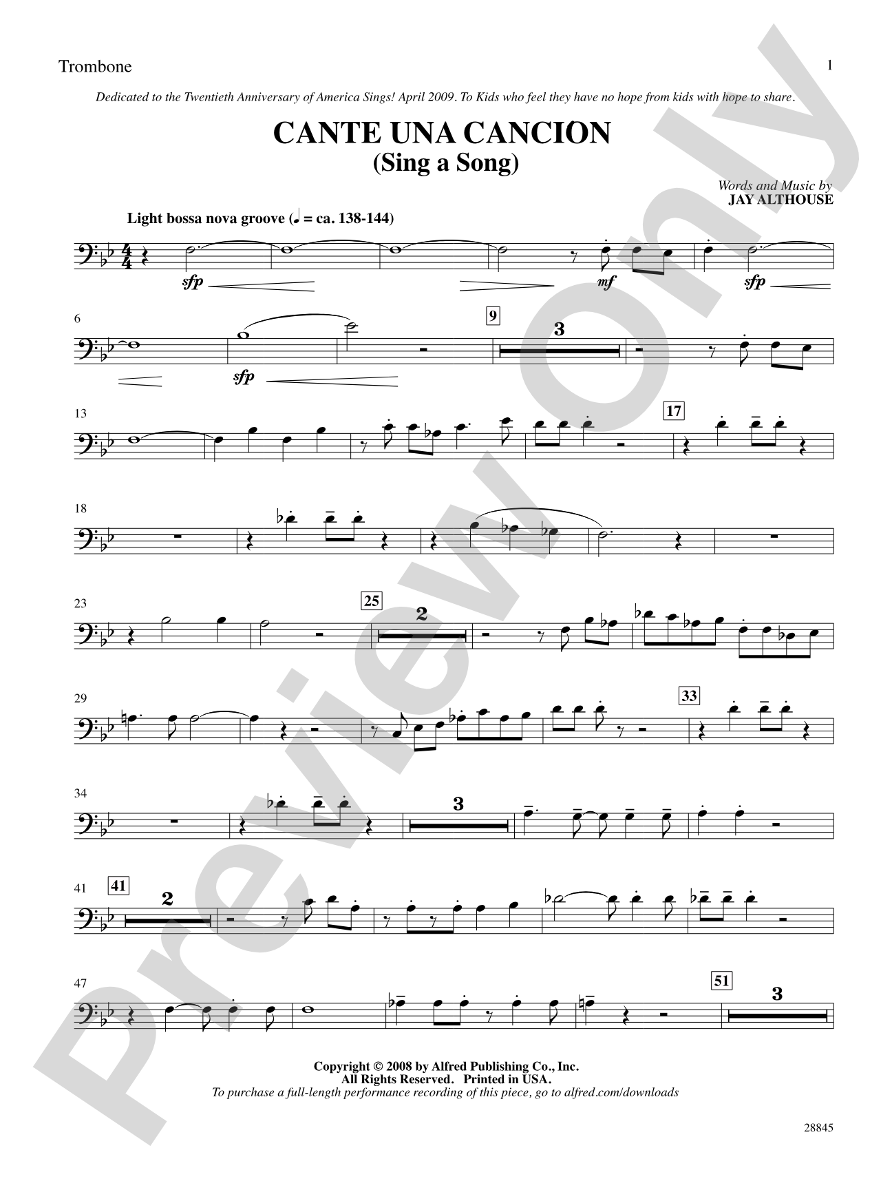 Cante una Cancion (Sing a Song): 1st Trombone: Choral SoundPax