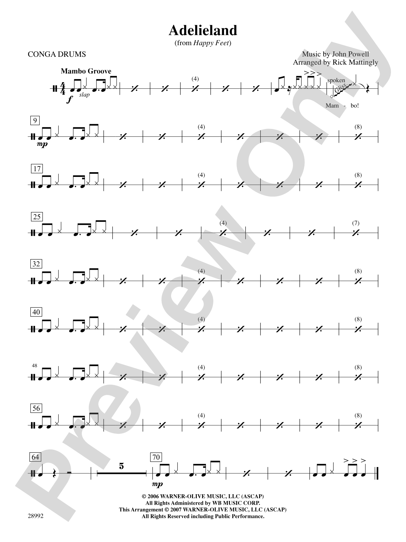 Adelieland (from Happy Feet): 4th Percussion