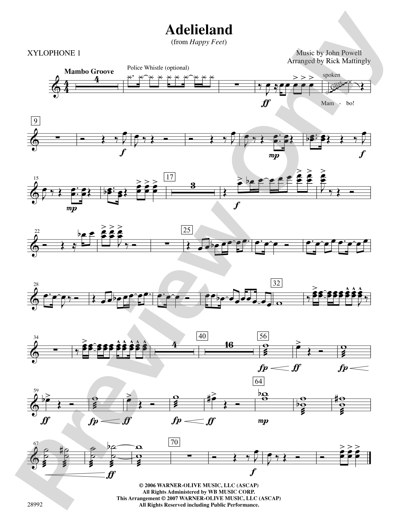 Adelieland (from Happy Feet): 1st Xylopohone