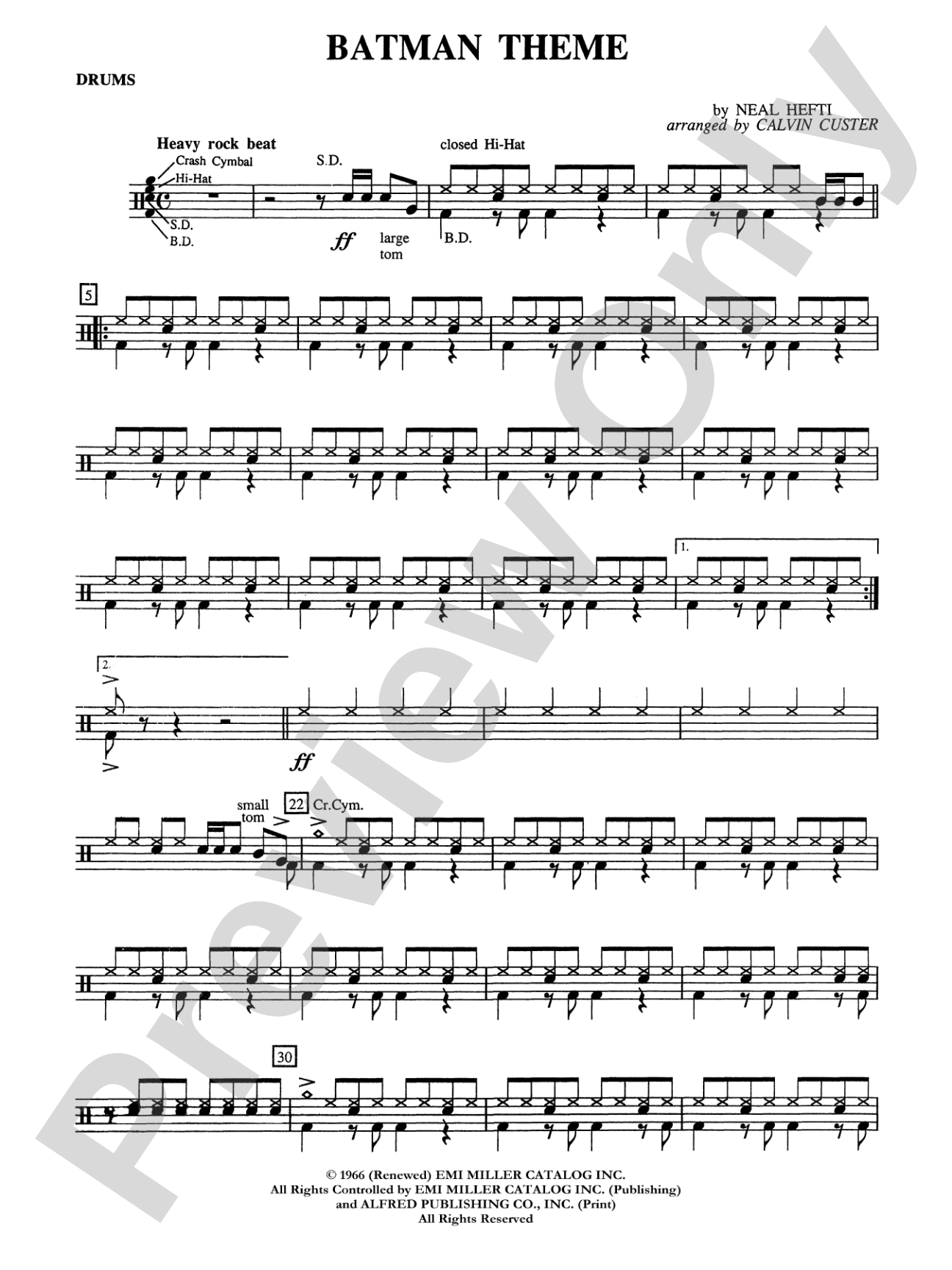 Batman Theme (from the Original TV Series): Drums