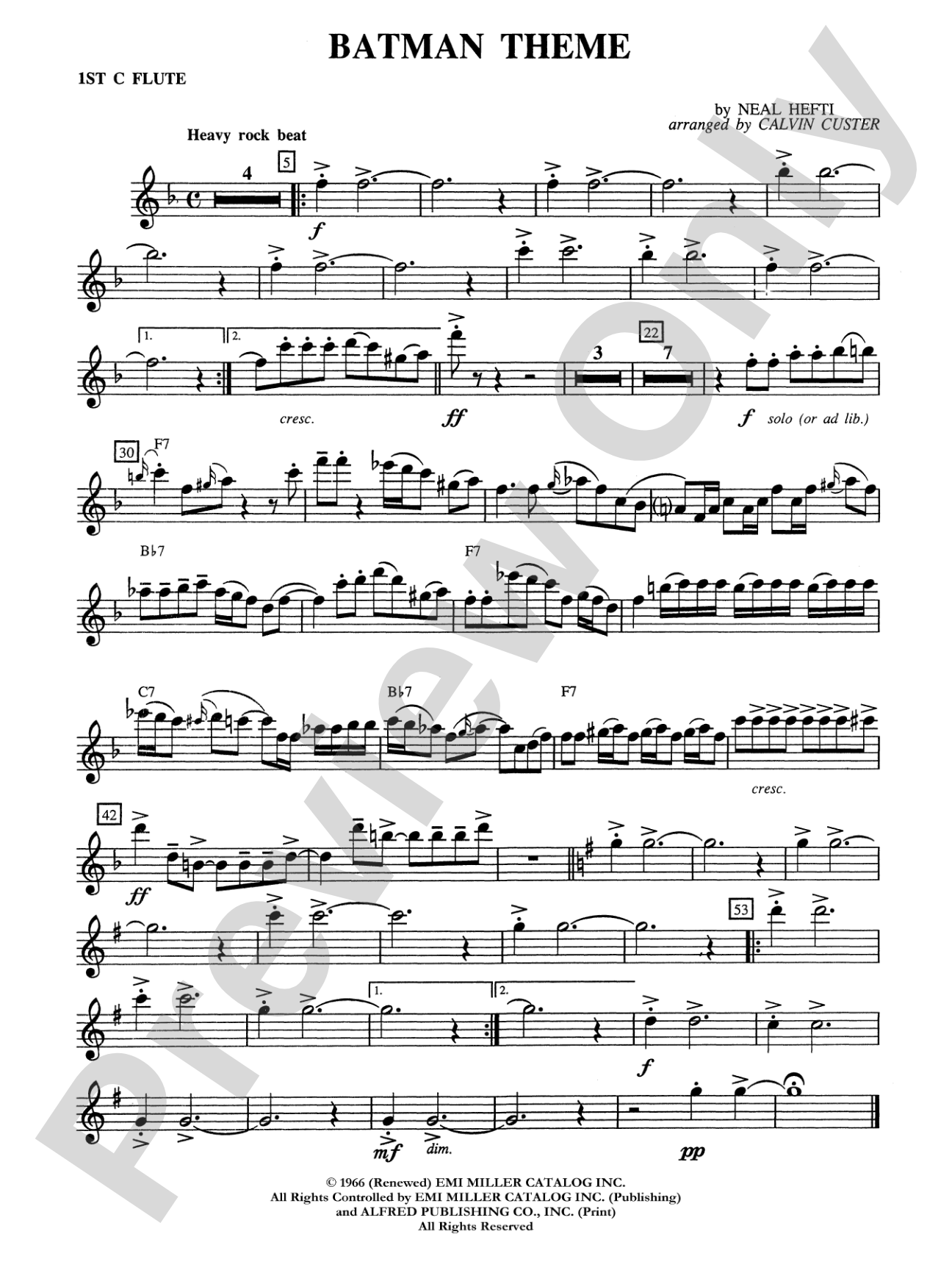Batman Theme (from the Original TV Series): Flute
