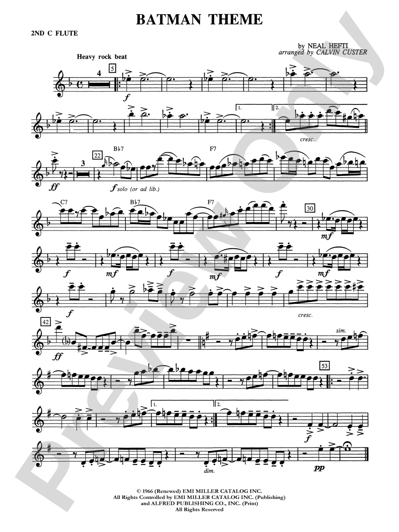 Batman Theme (from the Original TV Series): 2nd Flute