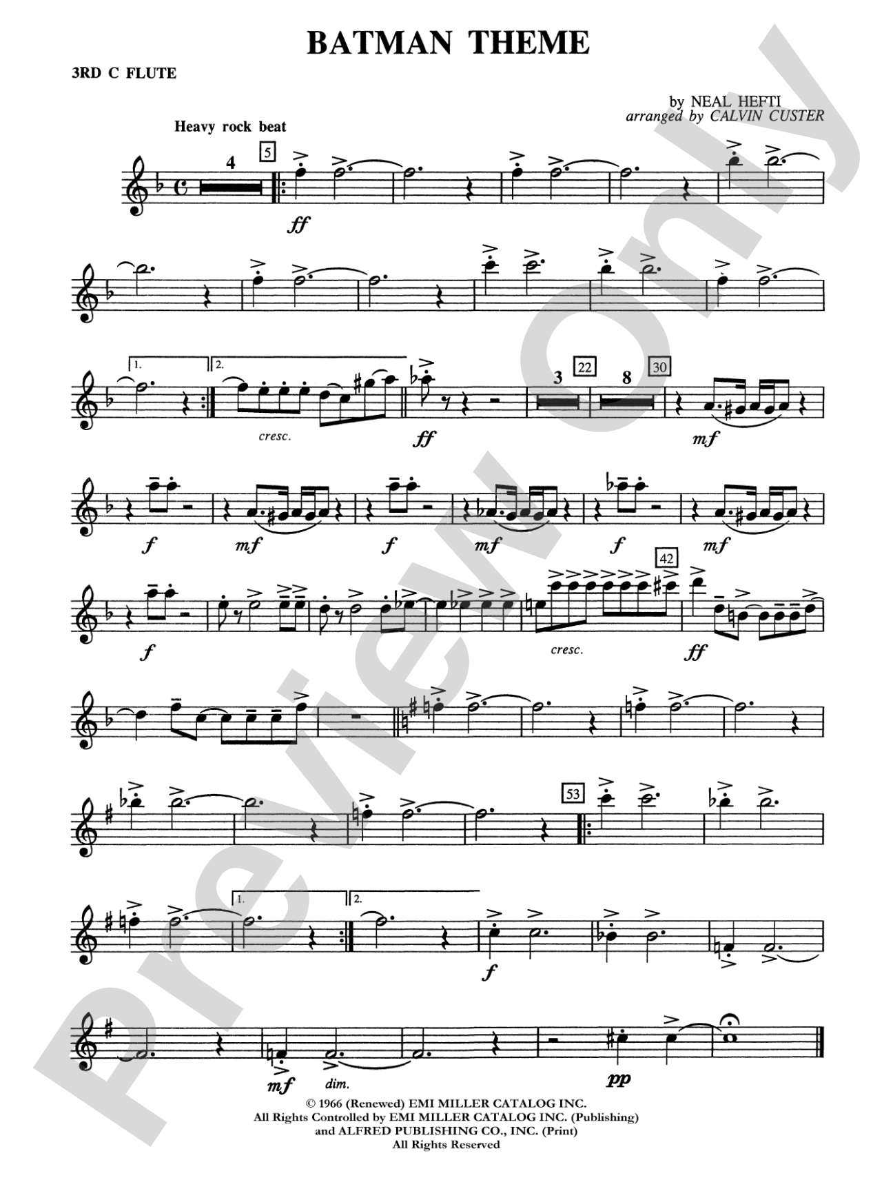 Batman Theme (from the Original TV Series): 3rd Flute