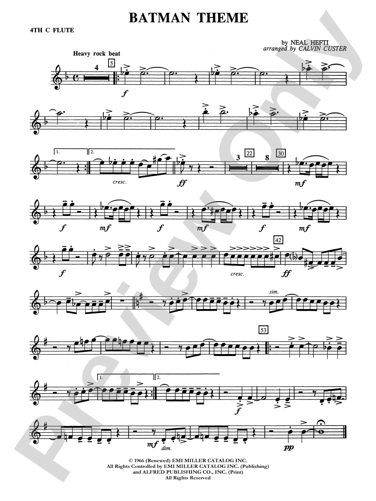 Batman Theme (from the Original TV Series): 4th Flute