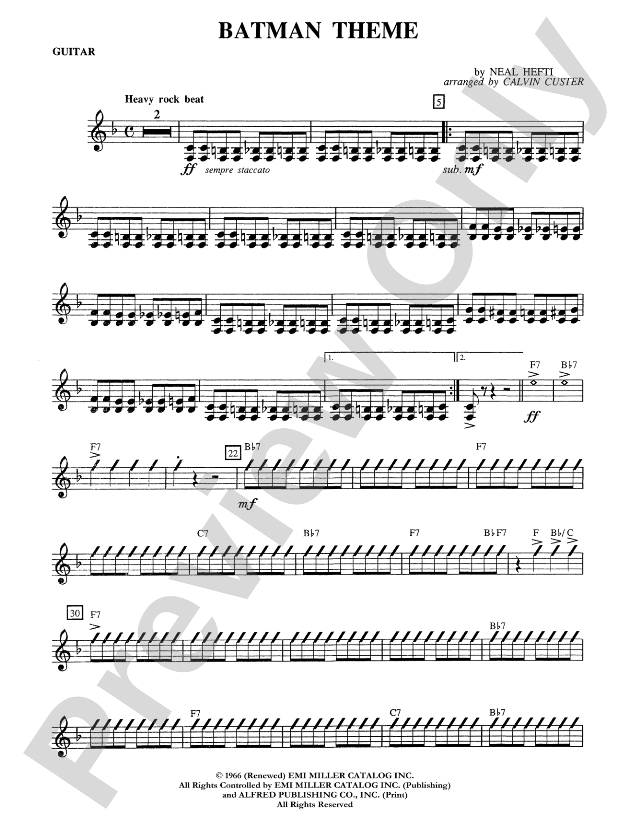 Batman Theme (from the Original TV Series): Guitar