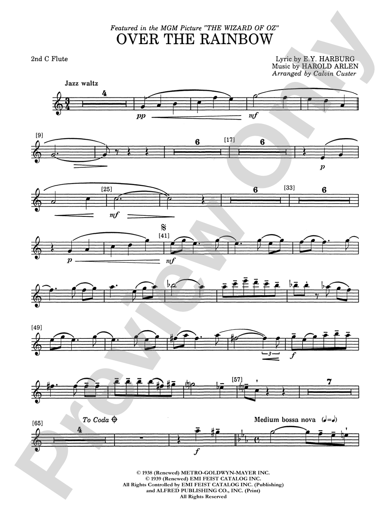 Over the Rainbow: 2nd Flute