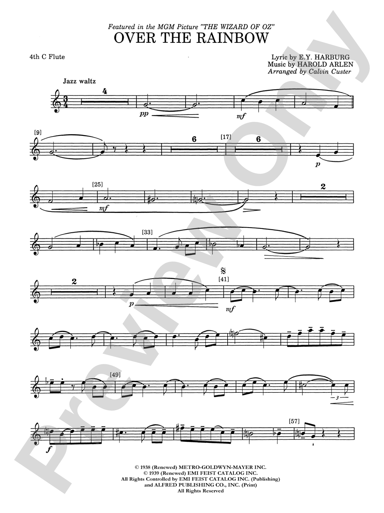 Over the Rainbow: 4th Flute
