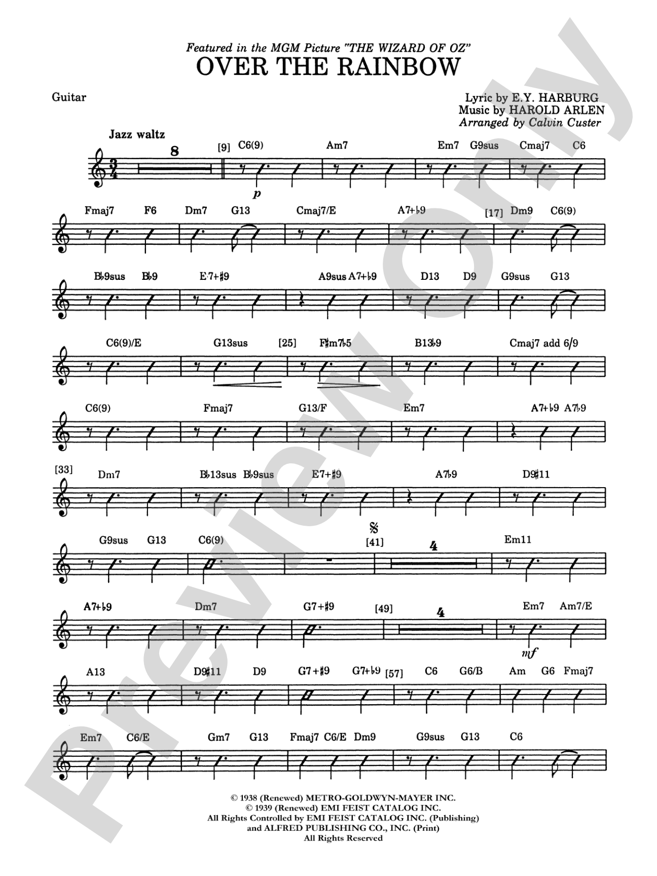 Over the Rainbow: Guitar