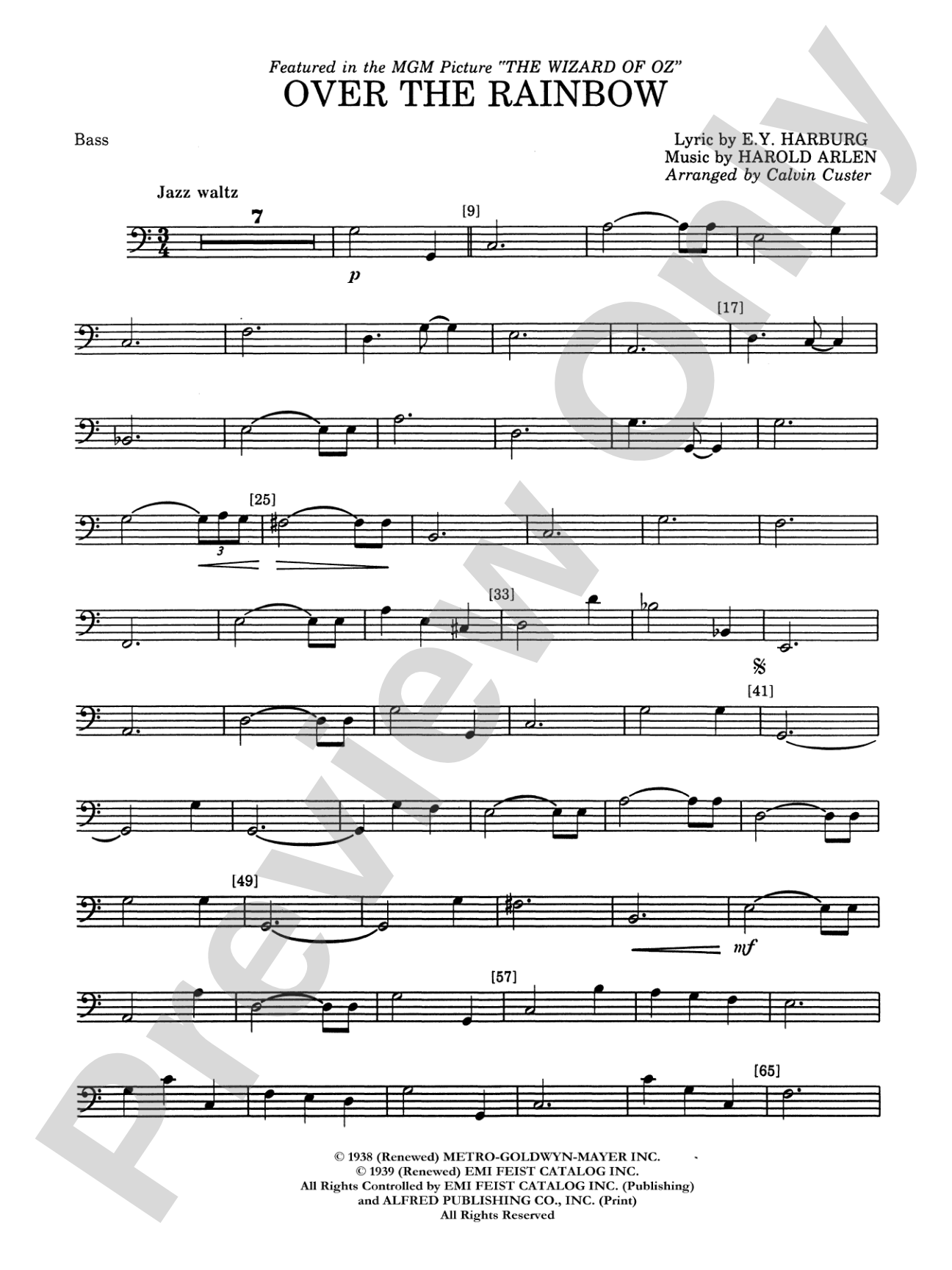 Over the Rainbow: String Bass