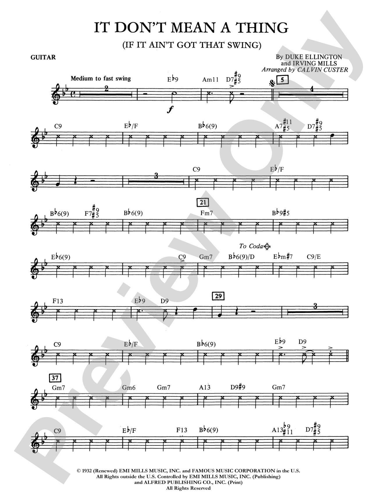 It Don't Mean a Thing (If It Ain't Got That Swing): Guitar