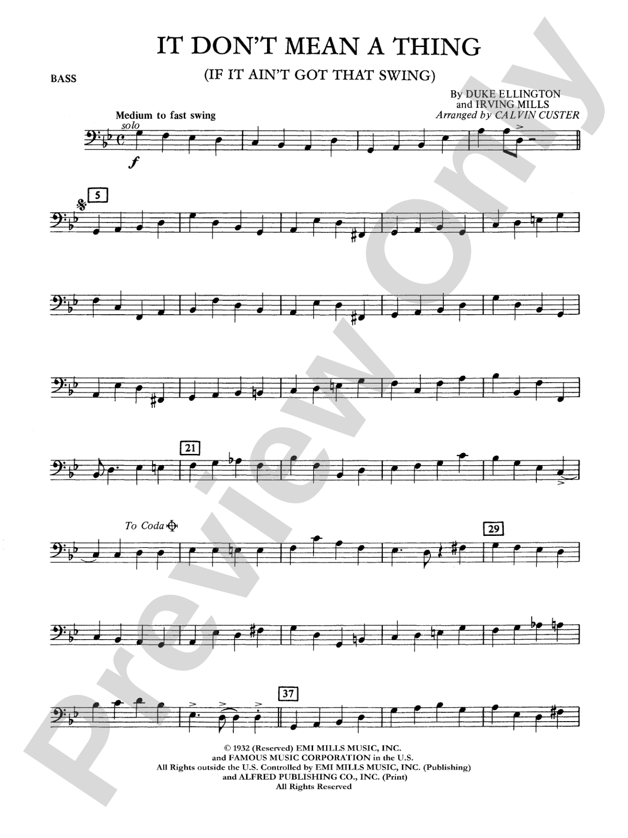 It Don't Mean a Thing (If It Ain't Got That Swing): String Bass