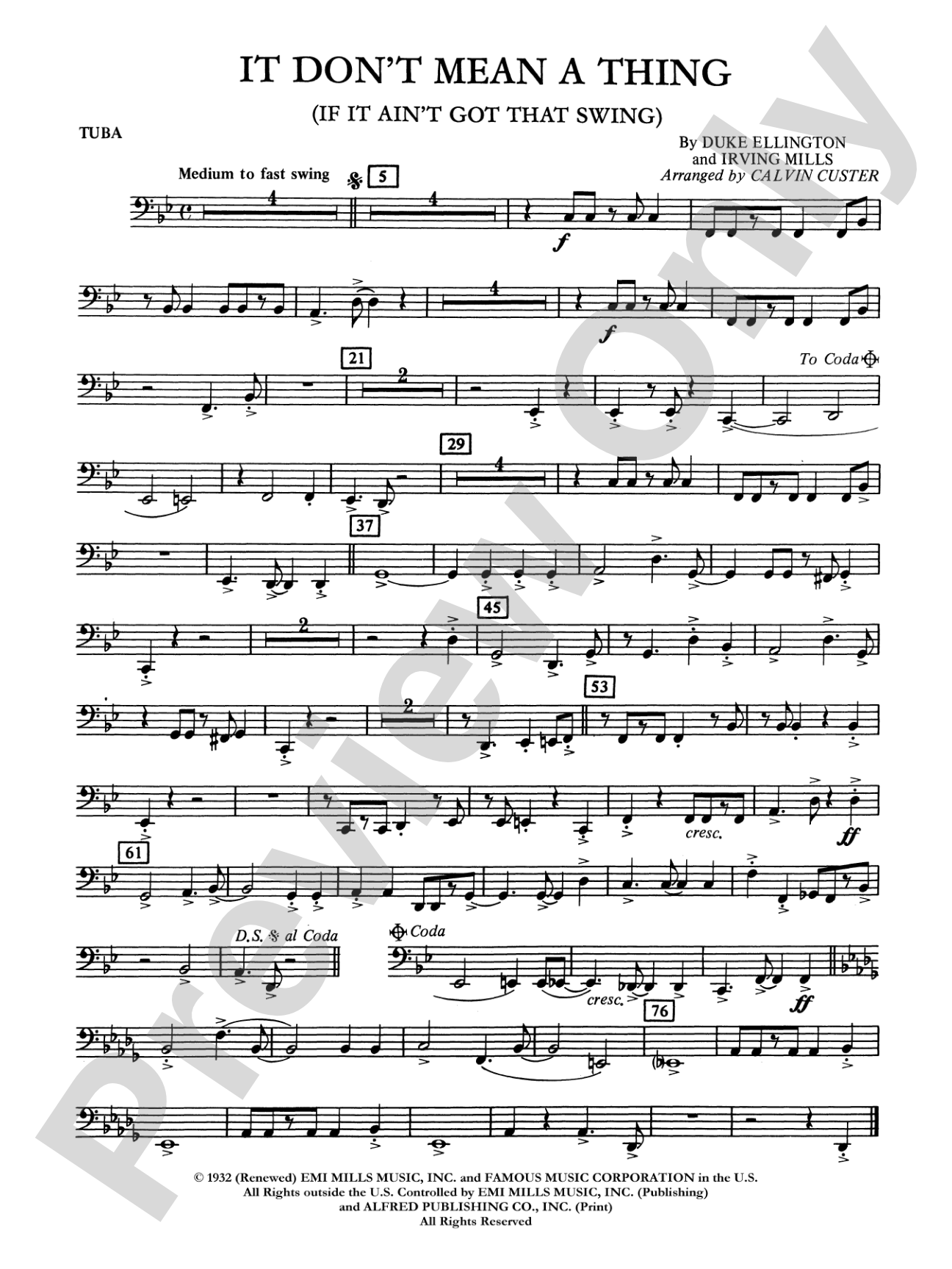 It Don't Mean a Thing (If It Ain't Got That Swing): Tuba