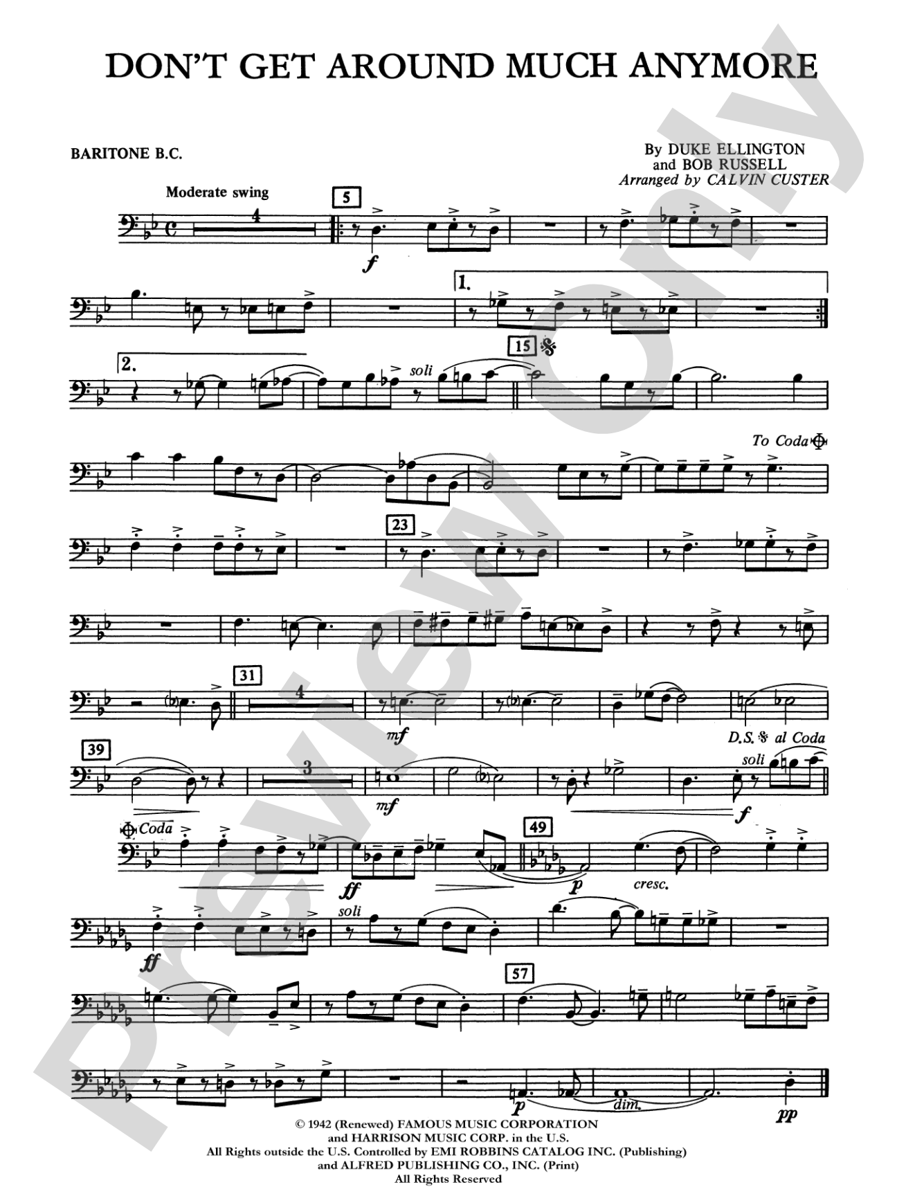 Don't Get Around Much Anymore: Baritone B.C.