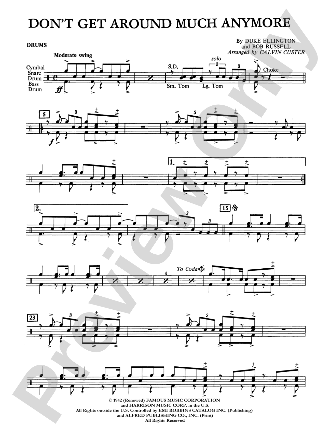 Don't Get Around Much Anymore: Drums