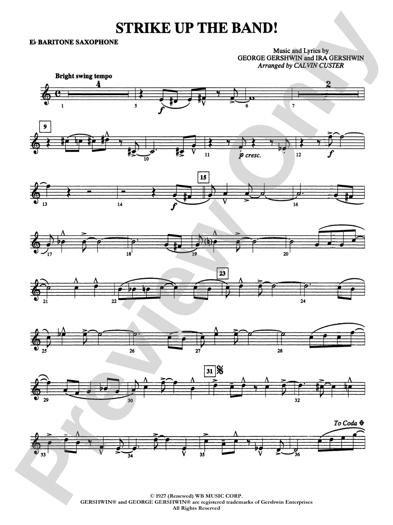 Strike Up the Band!: E-flat Baritone Saxophone
