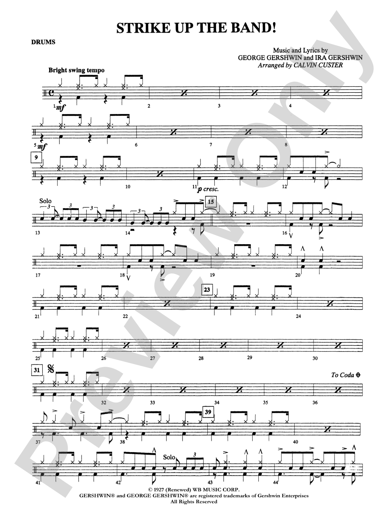 Strike Up the Band!: Drums