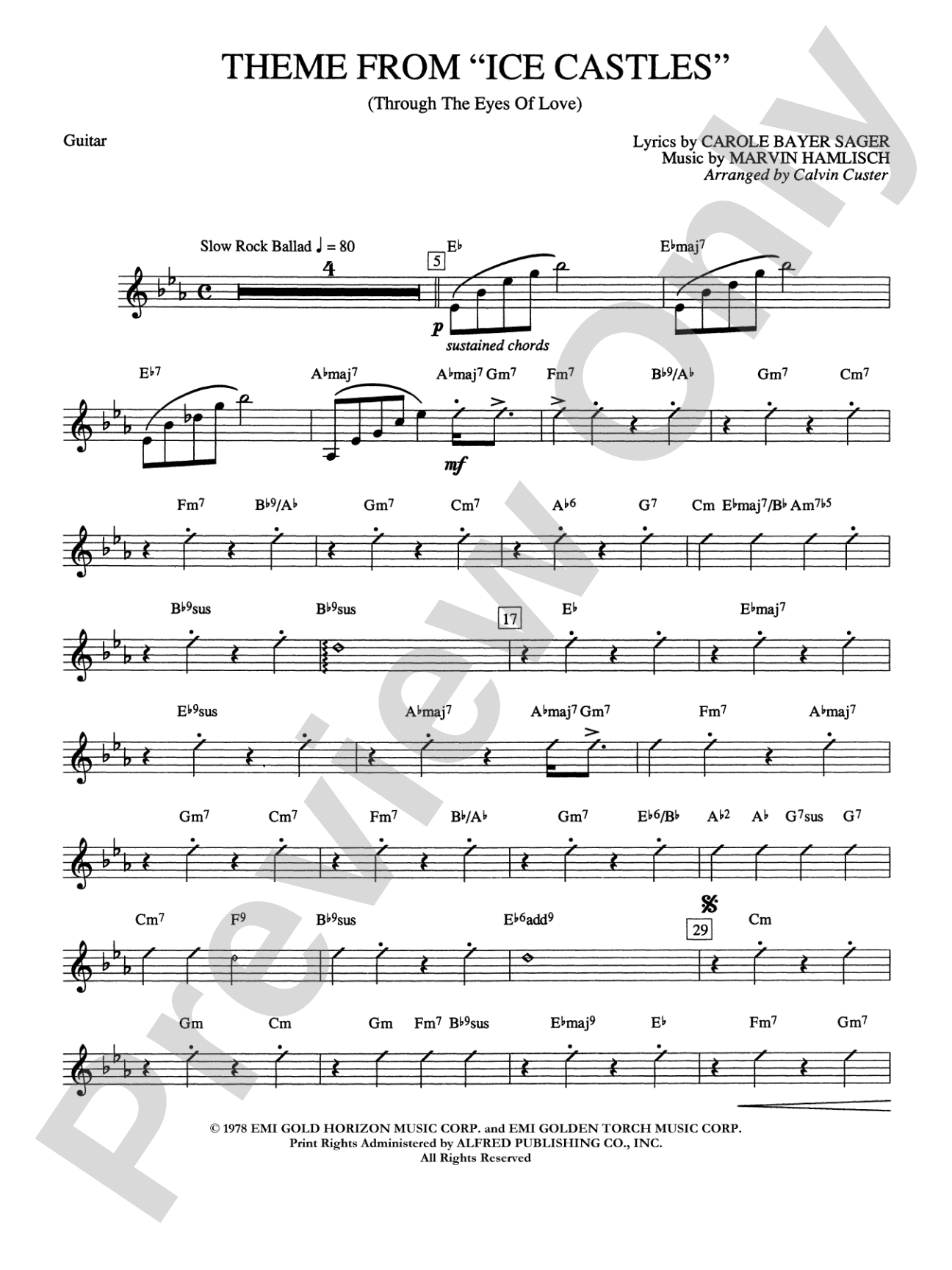 Ice Castles, Theme from (Through the Eyes of Love): Guitar