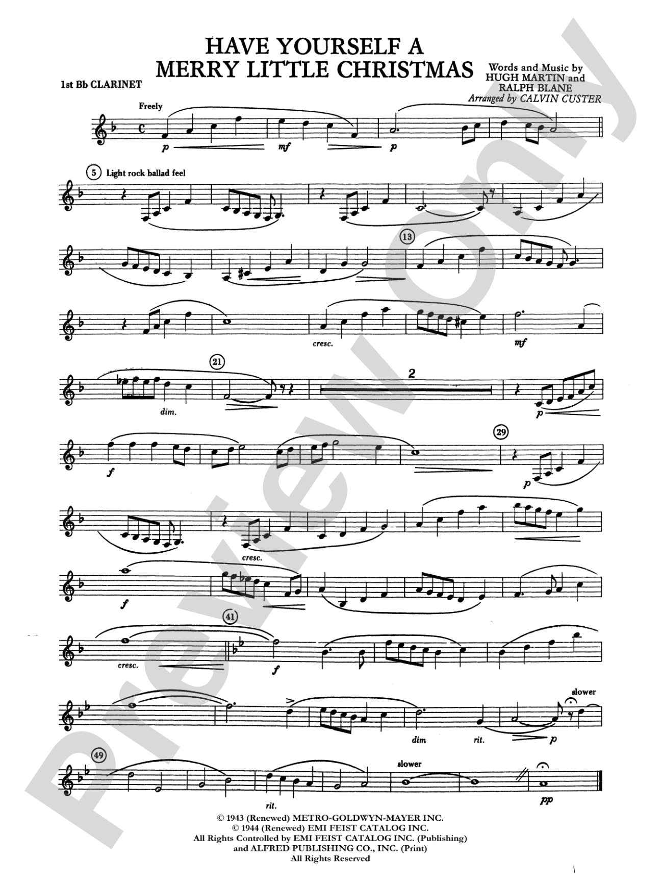 Have Yourself a Merry Little Christmas: 1st B-flat Clarinet