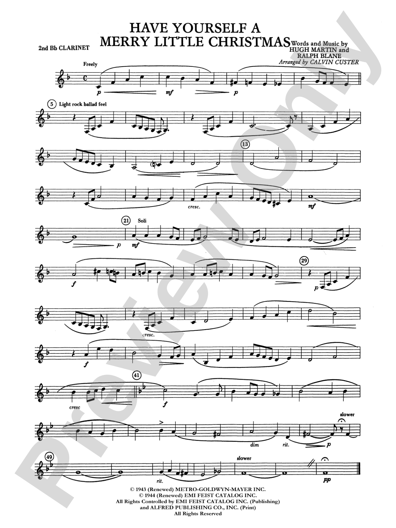 Have Yourself a Merry Little Christmas: 2nd B-flat Clarinet