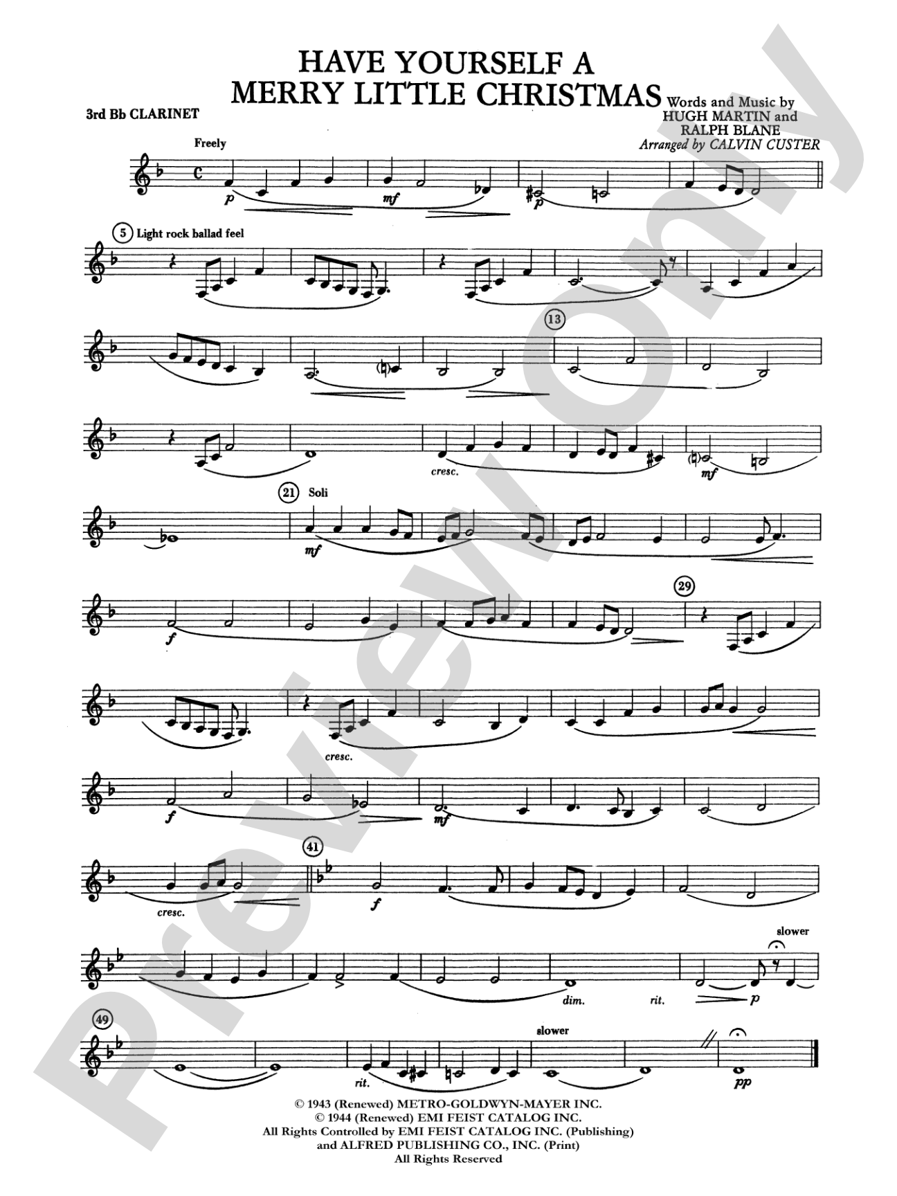 Have Yourself a Merry Little Christmas: 3rd B-flat Clarinet