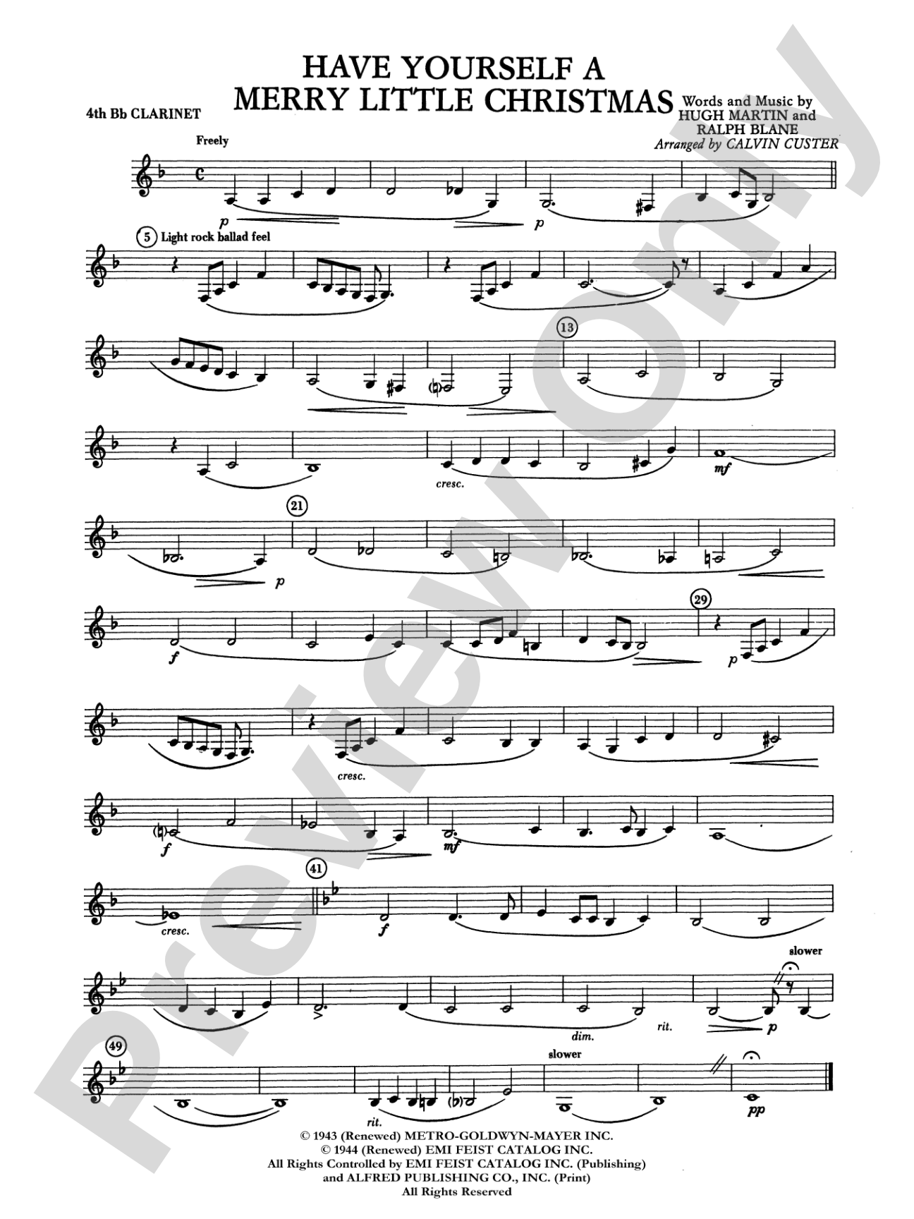 Have Yourself a Merry Little Christmas: 4th B-flat Clarinet