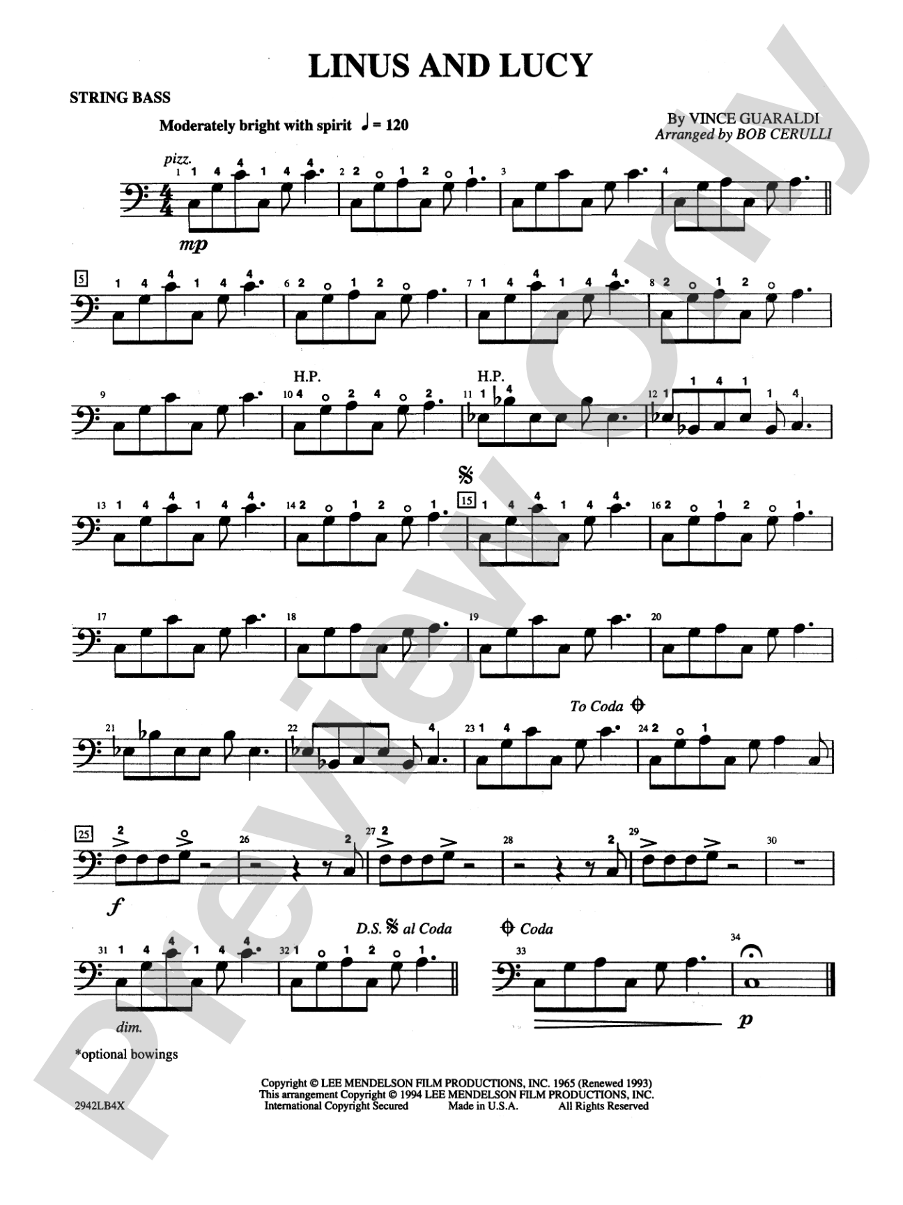 Linus and Lucy: String Bass