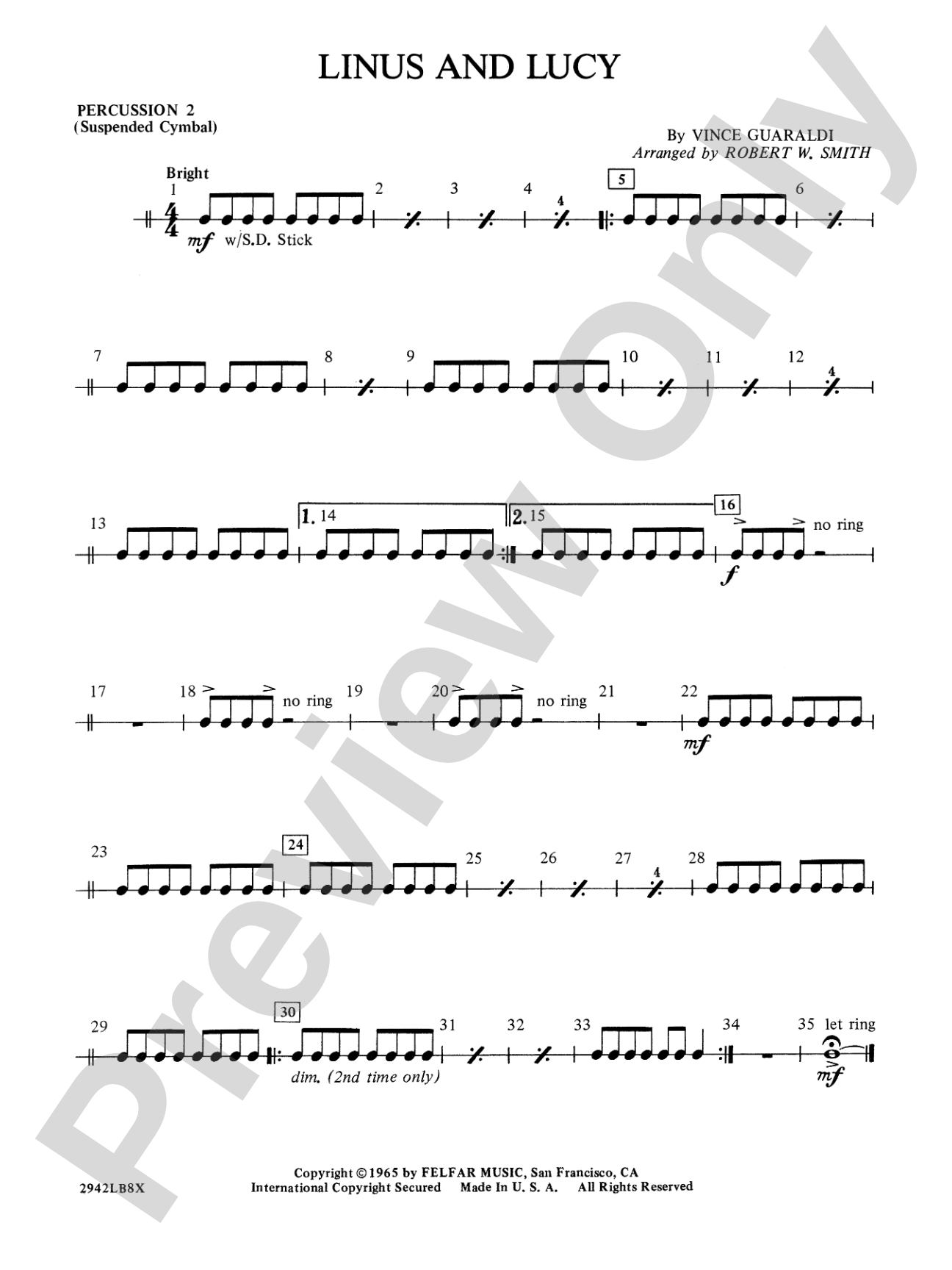 Linus and Lucy: 2nd Percussion