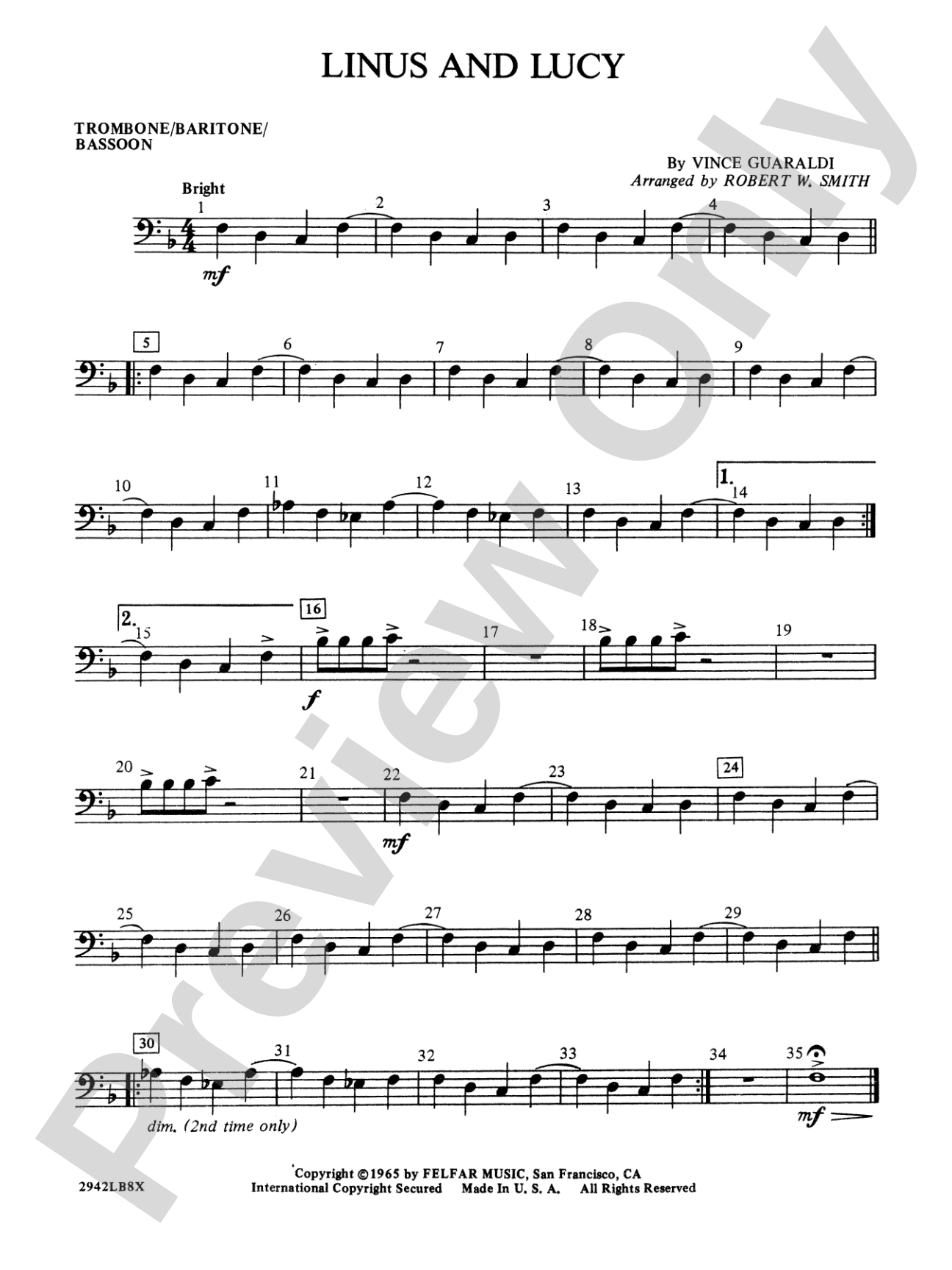 Linus and Lucy: 1st Trombone