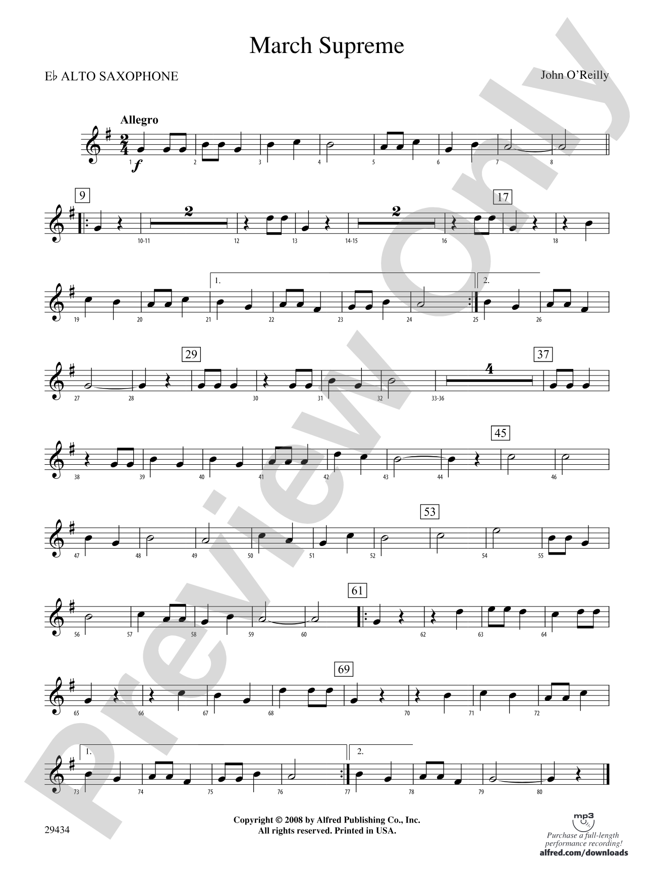 March Supreme: E-flat Alto Saxophone