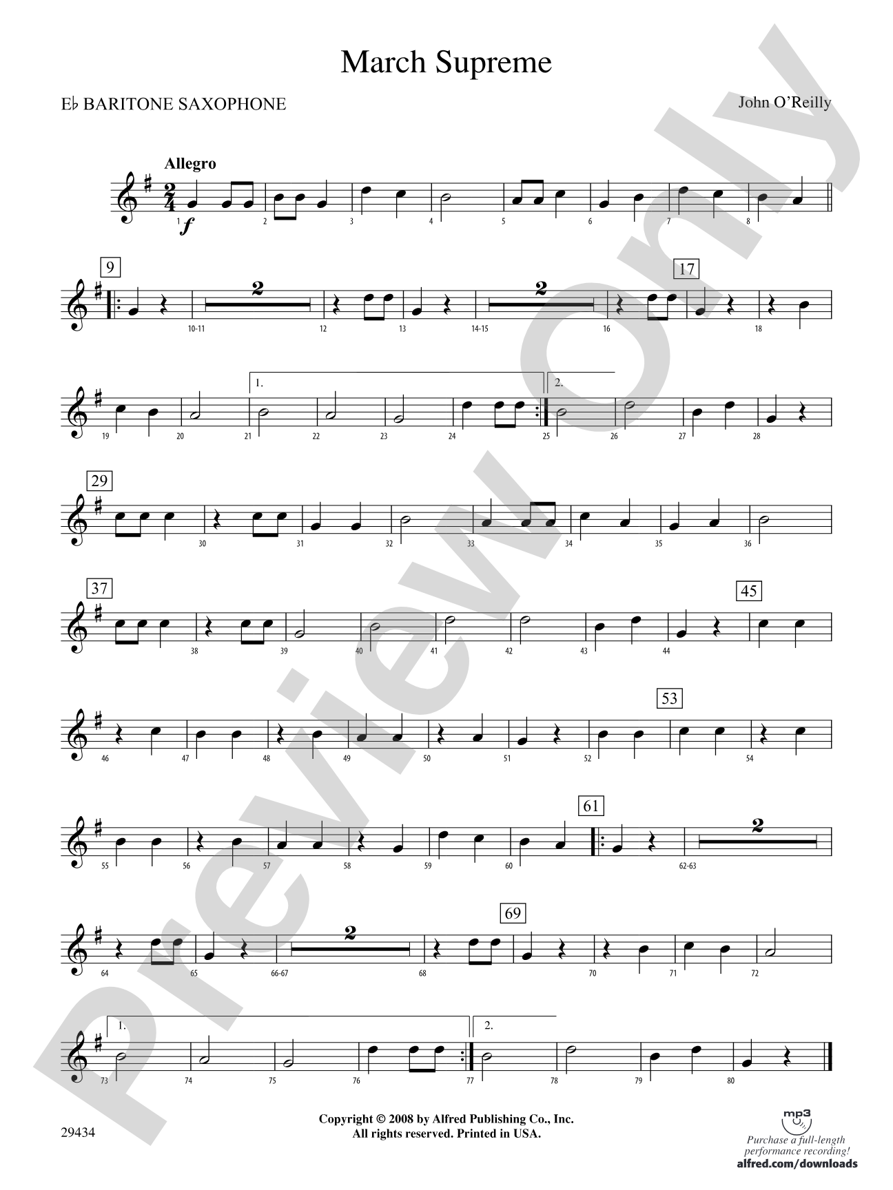 March Supreme: E-flat Baritone Saxophone