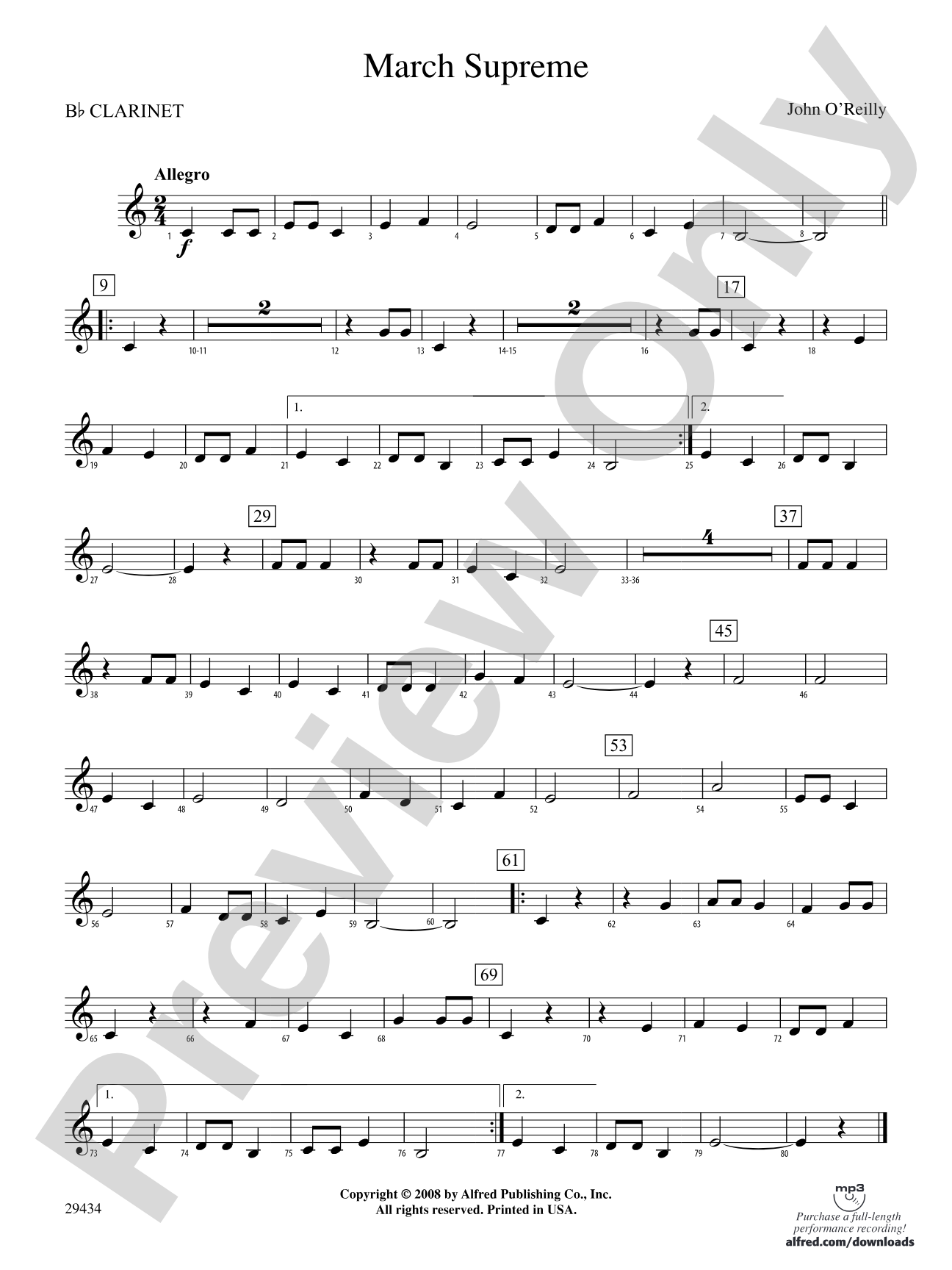 March Supreme: 1st B-flat Clarinet