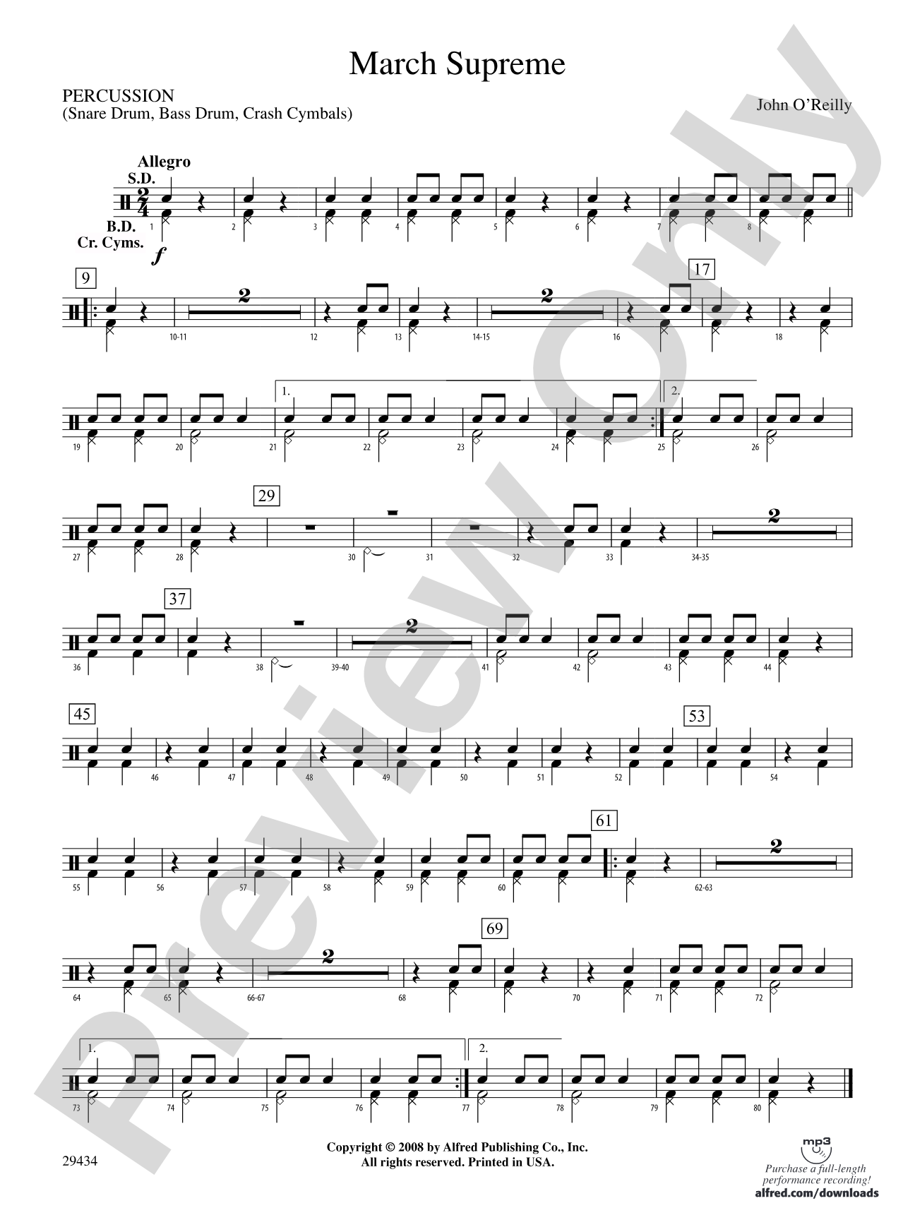 March Supreme: 1st Percussion