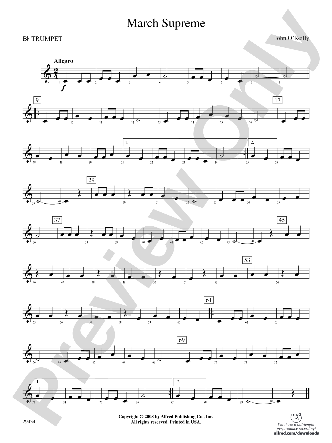 March Supreme: 1st B-flat Trumpet