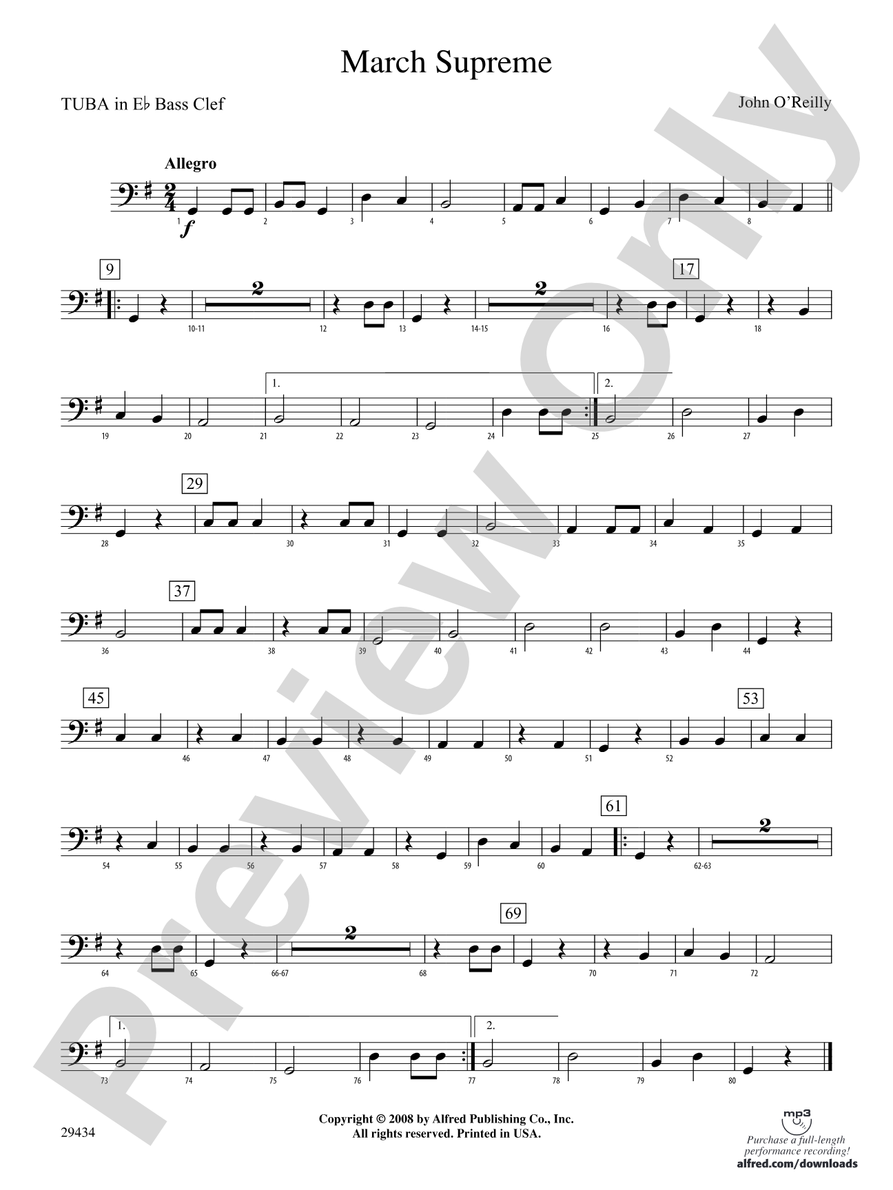 March Supreme: (wp) E-flat Tuba B.C.