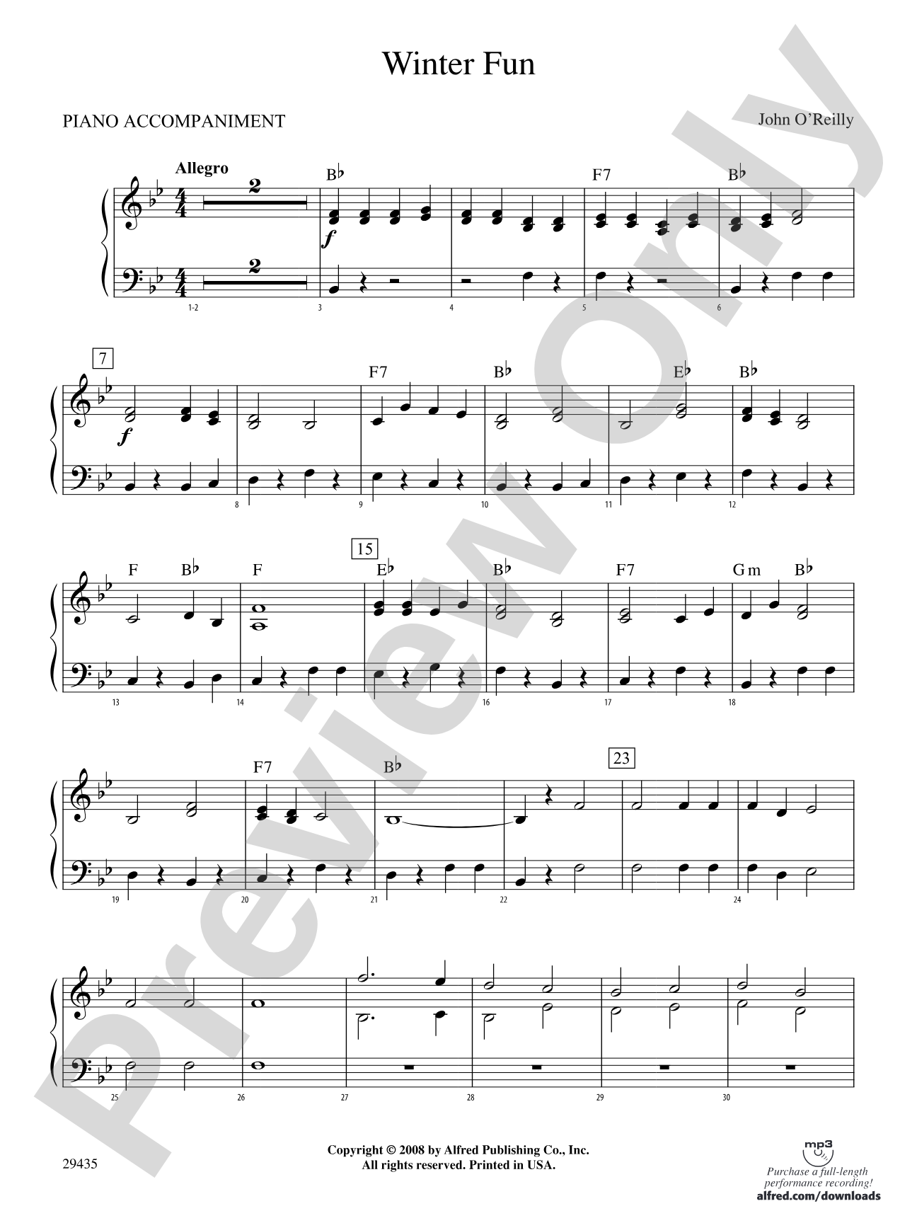 Winter Fun: Piano Accompaniment