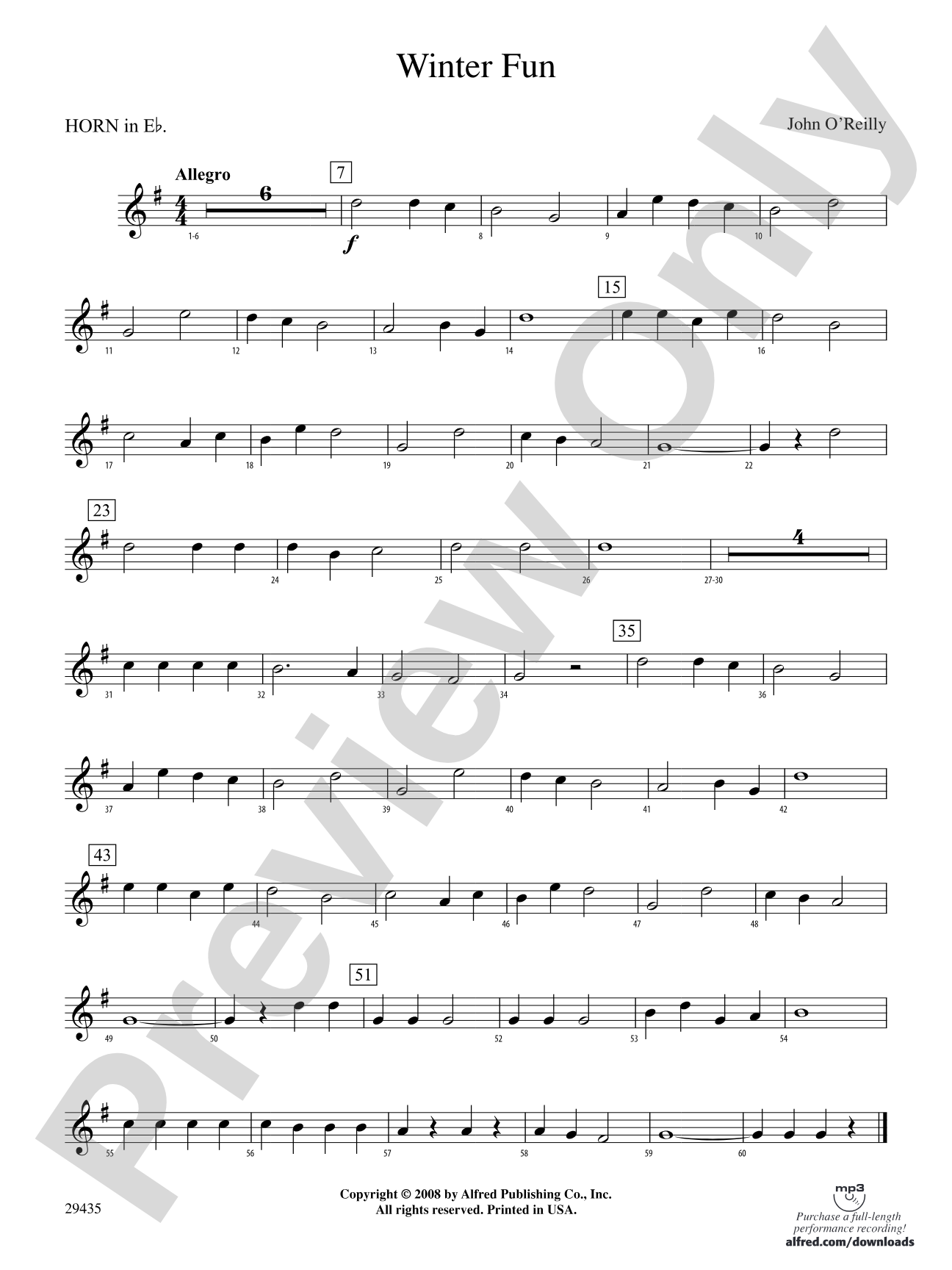Winter Fun: (wp) 1st Horn in E-flat