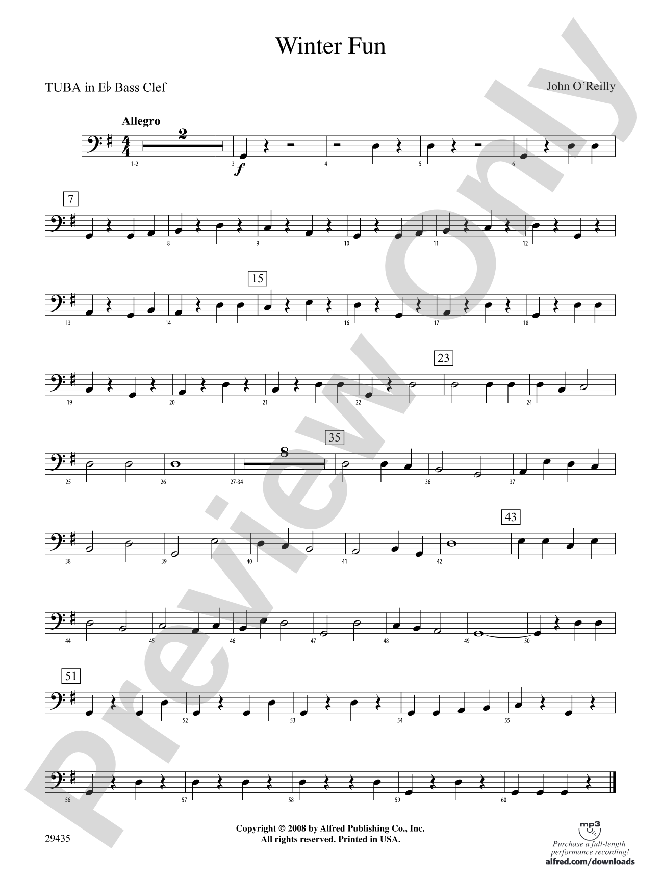 Winter Fun: (wp) E-flat Tuba B.C.