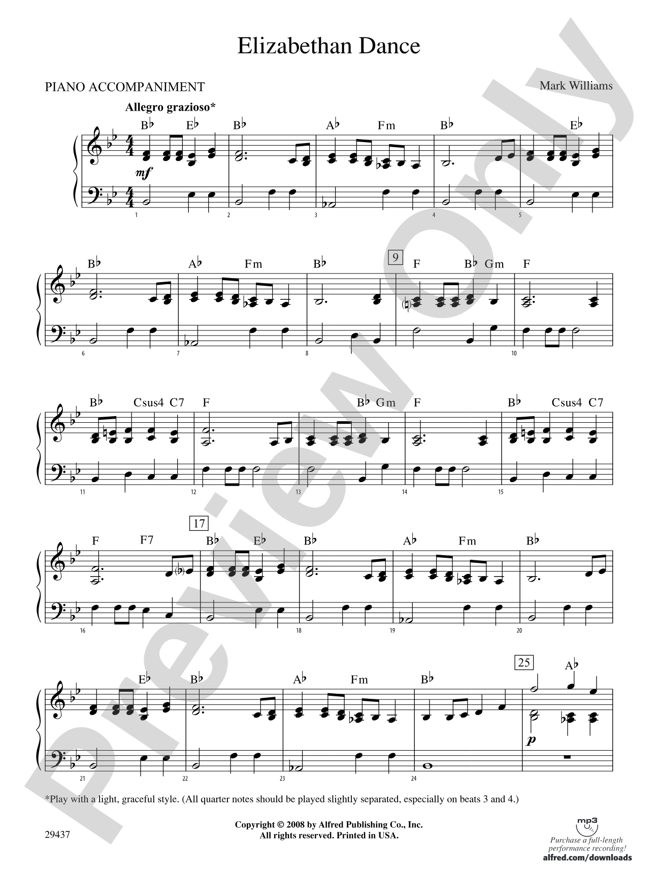 Elizabethan Dance: Piano Accompaniment