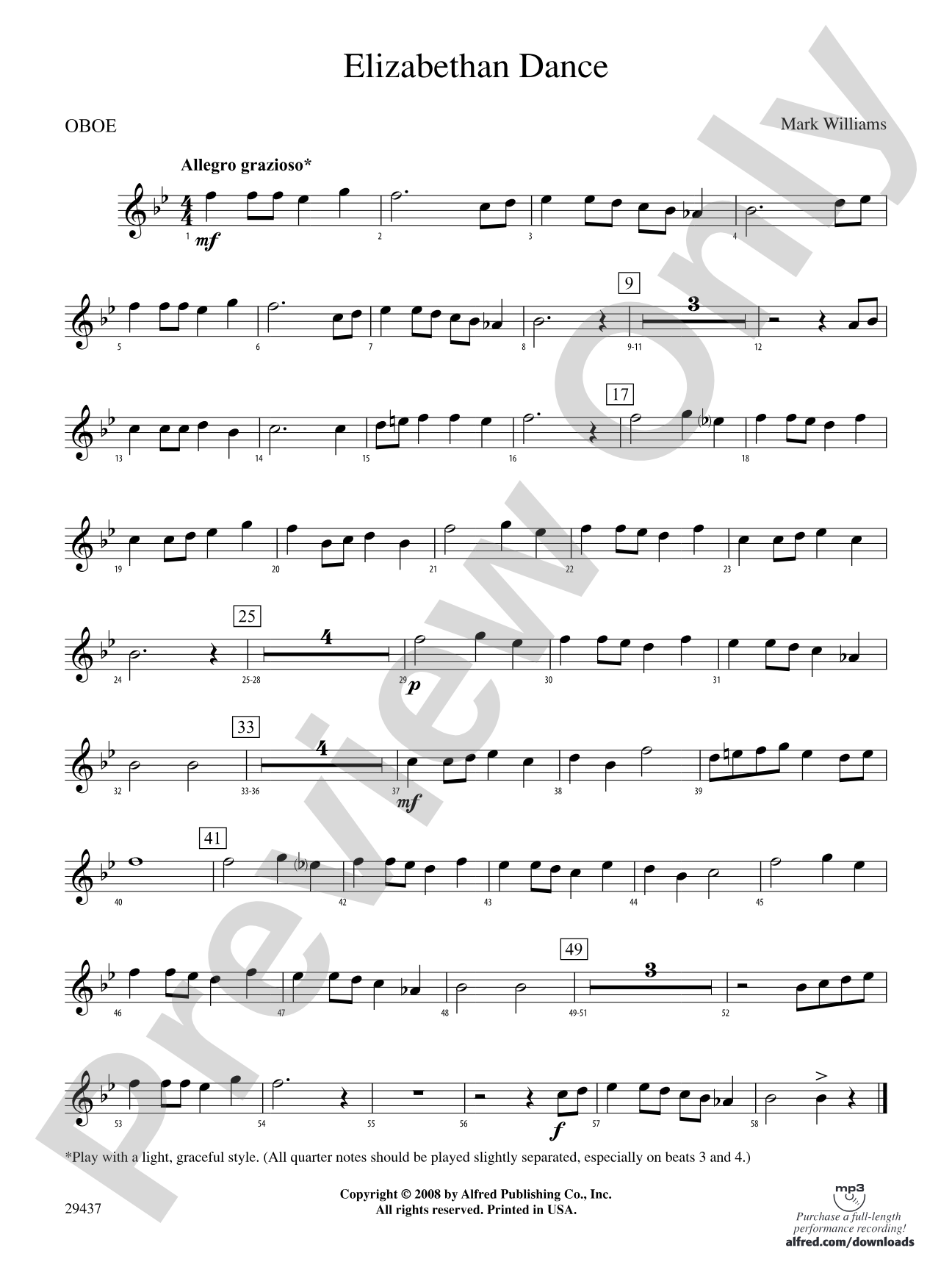 Elizabethan Dance: Oboe