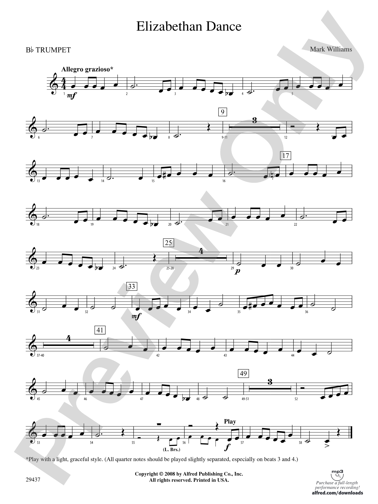Elizabethan Dance: 1st B-flat Trumpet