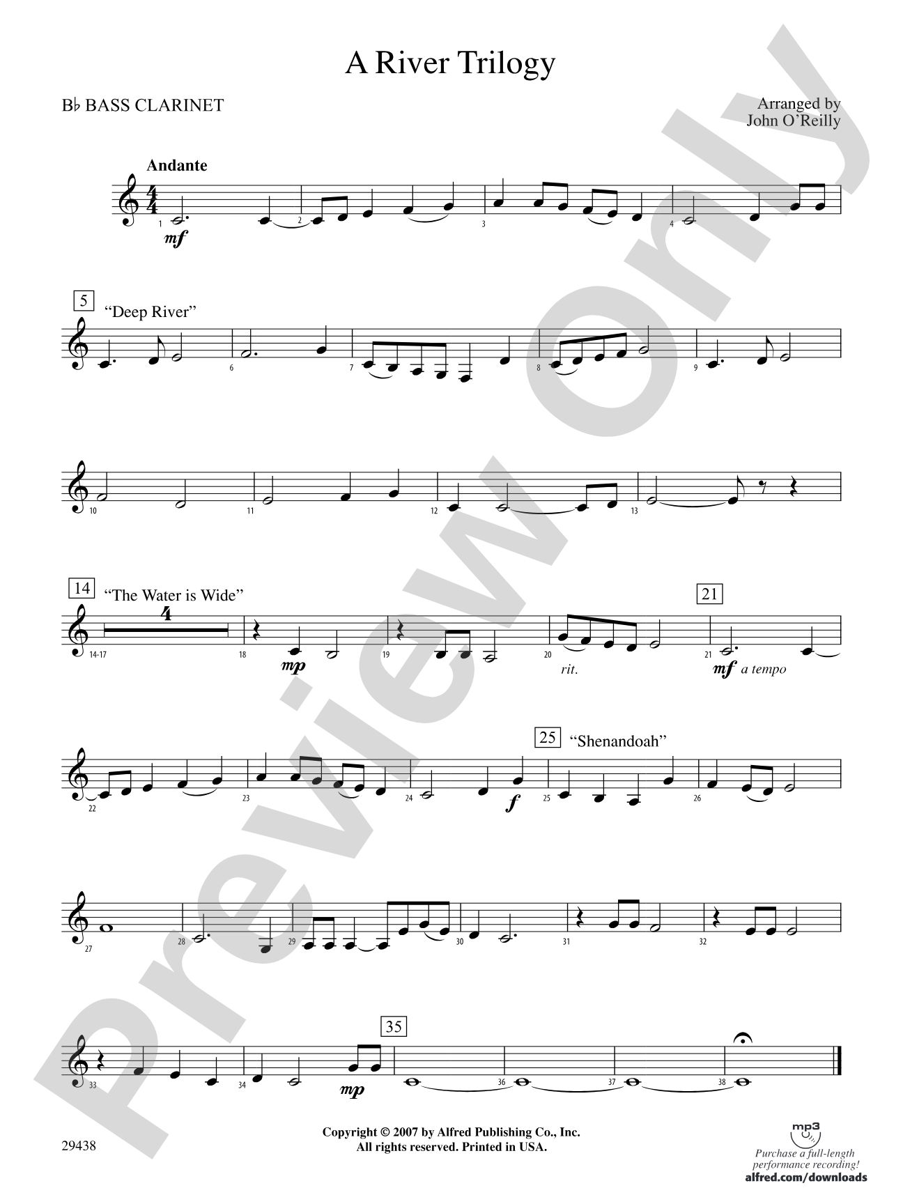 A River Trilogy: B-flat Bass Clarinet