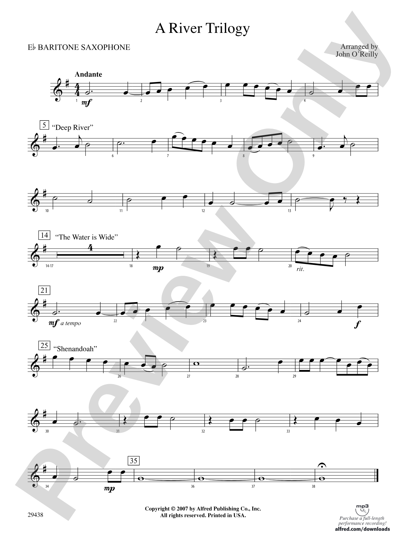 A River Trilogy: E-flat Baritone Saxophone